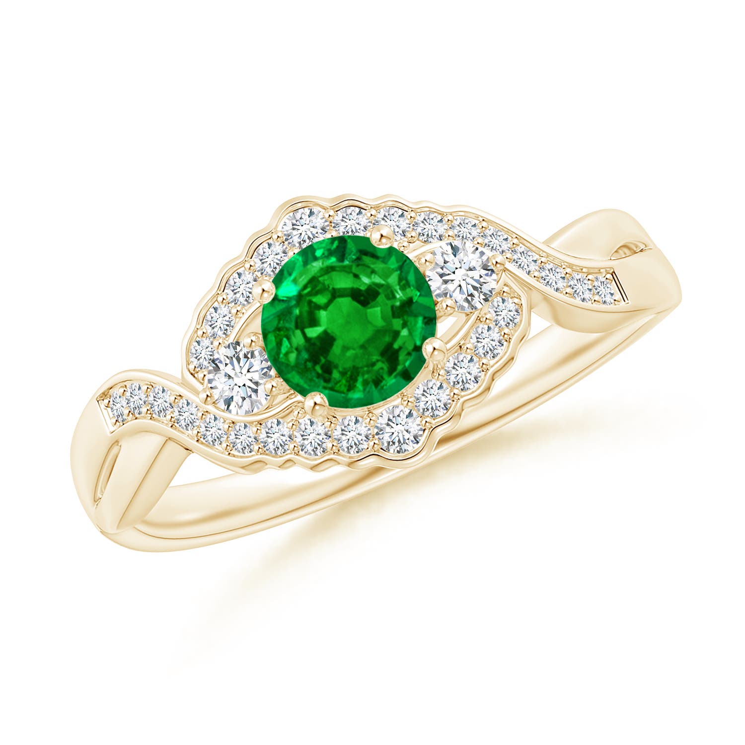 AAAA - Emerald / 0.62 CT / 14 KT Yellow Gold