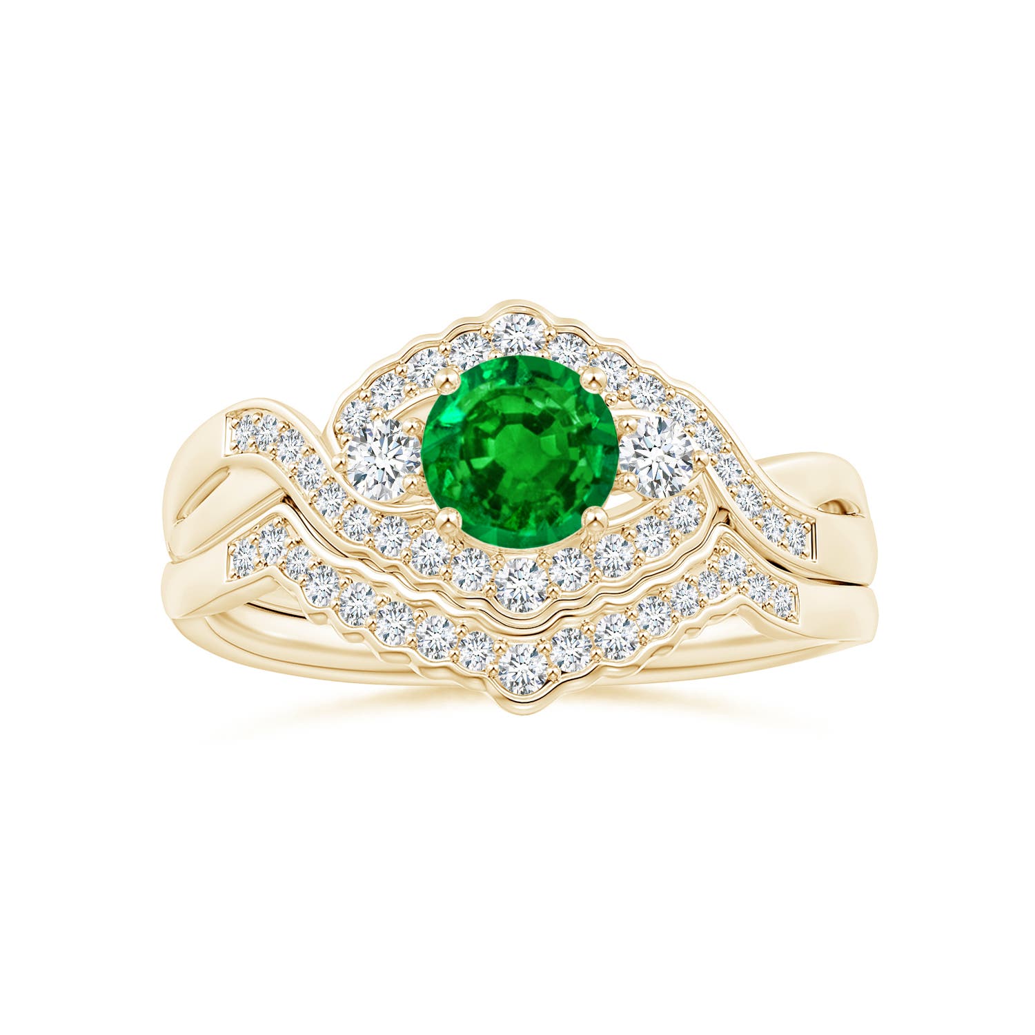 AAAA - Emerald / 0.62 CT / 14 KT Yellow Gold