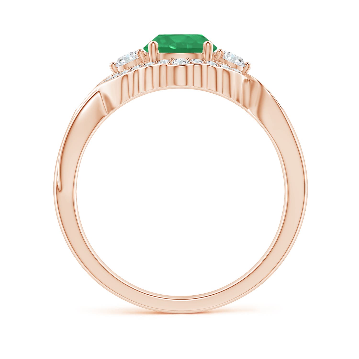 A - Emerald / 1.01 CT / 14 KT Rose Gold