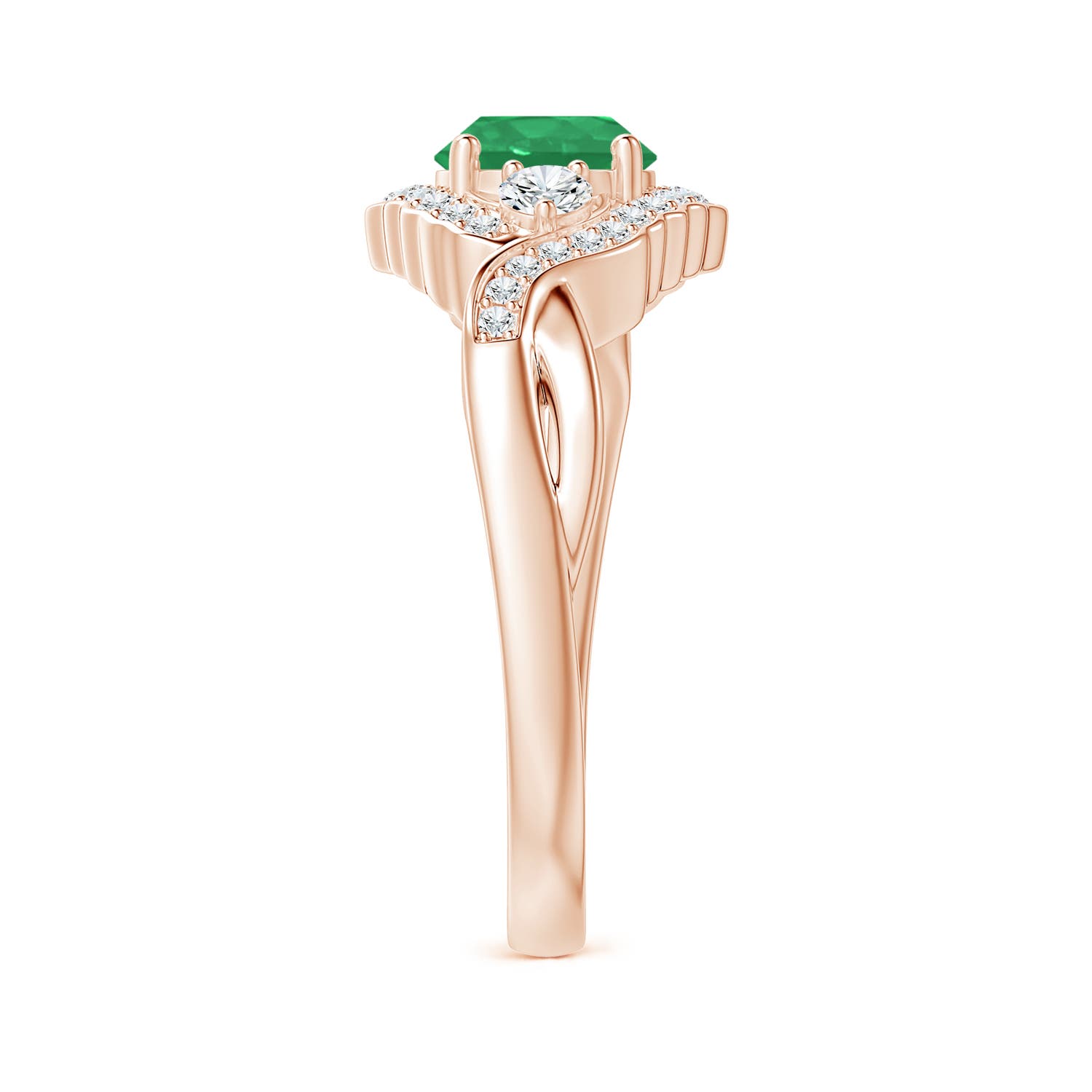 A - Emerald / 1.01 CT / 14 KT Rose Gold