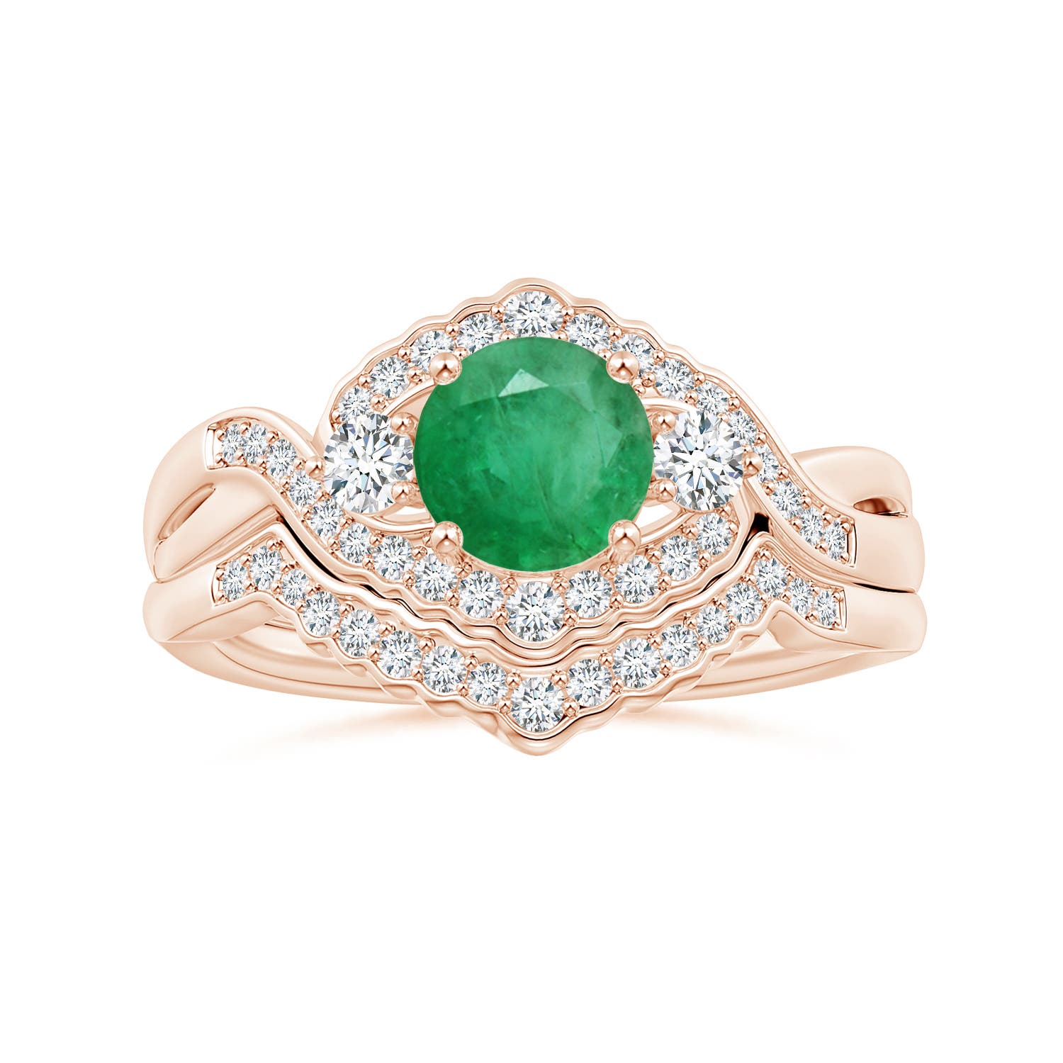 A - Emerald / 1.01 CT / 14 KT Rose Gold