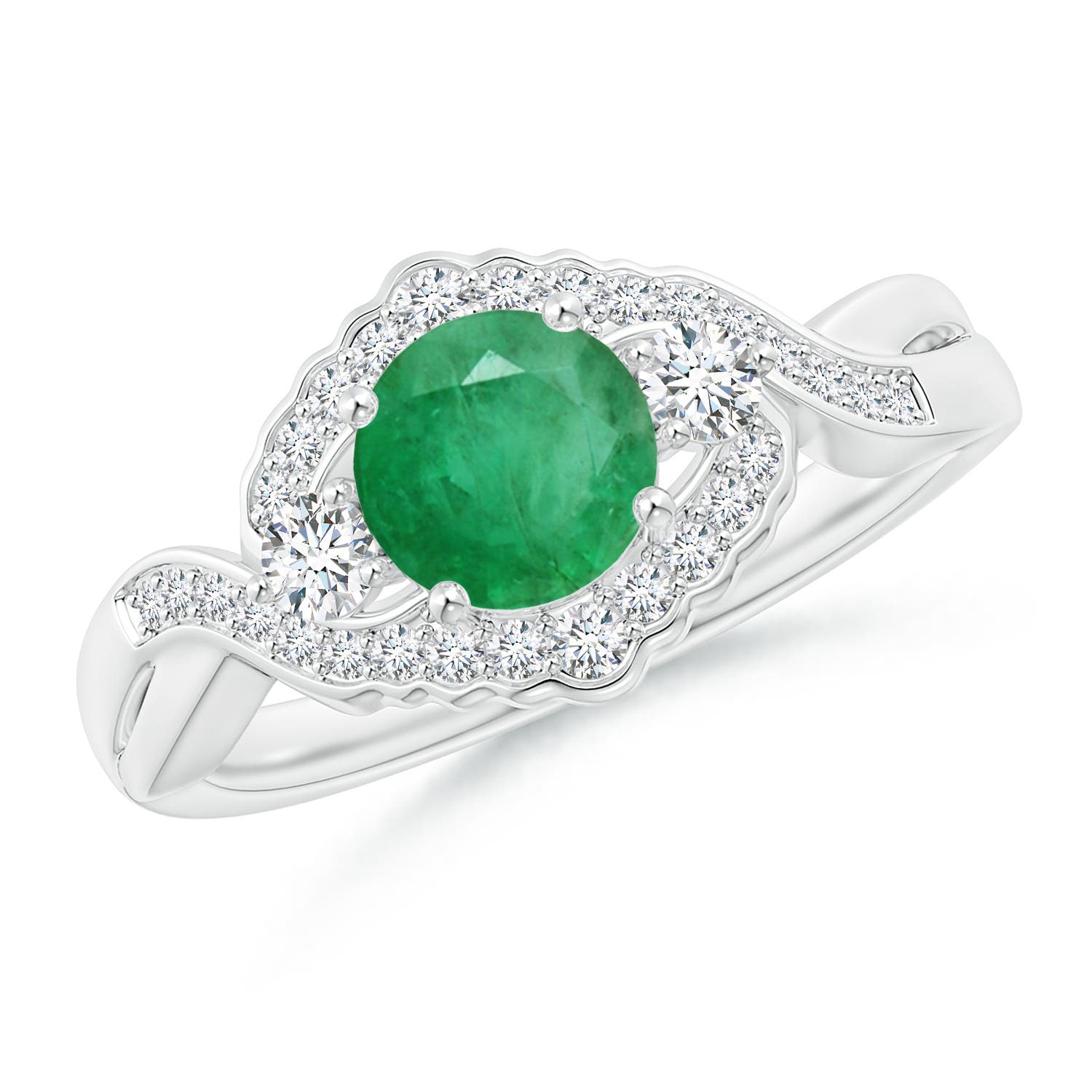 A - Emerald / 1.01 CT / 14 KT White Gold