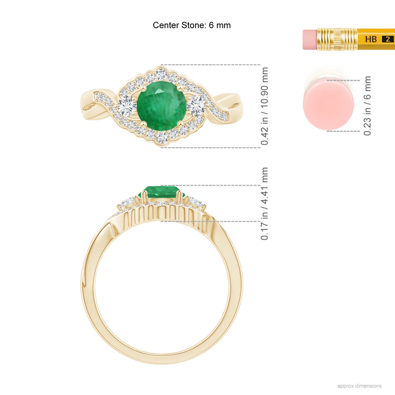 A - Emerald / 1.01 CT / 14 KT Yellow Gold