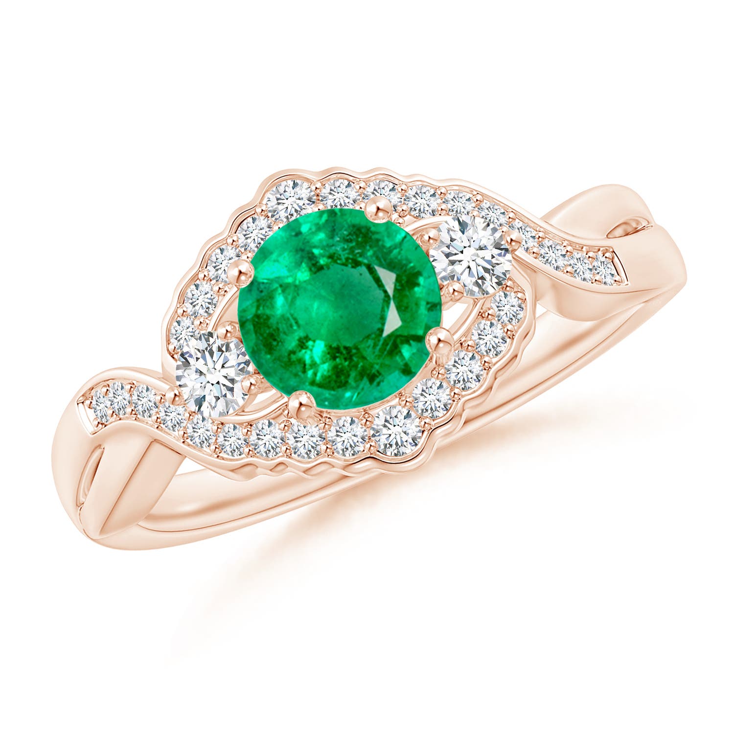 AAA - Emerald / 1.01 CT / 14 KT Rose Gold