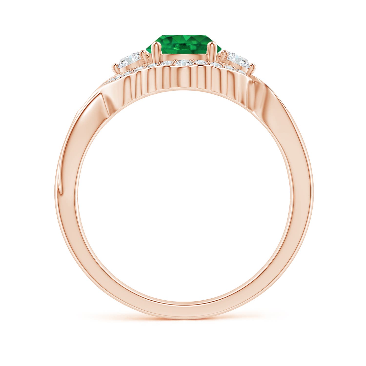 AAA - Emerald / 1.01 CT / 14 KT Rose Gold