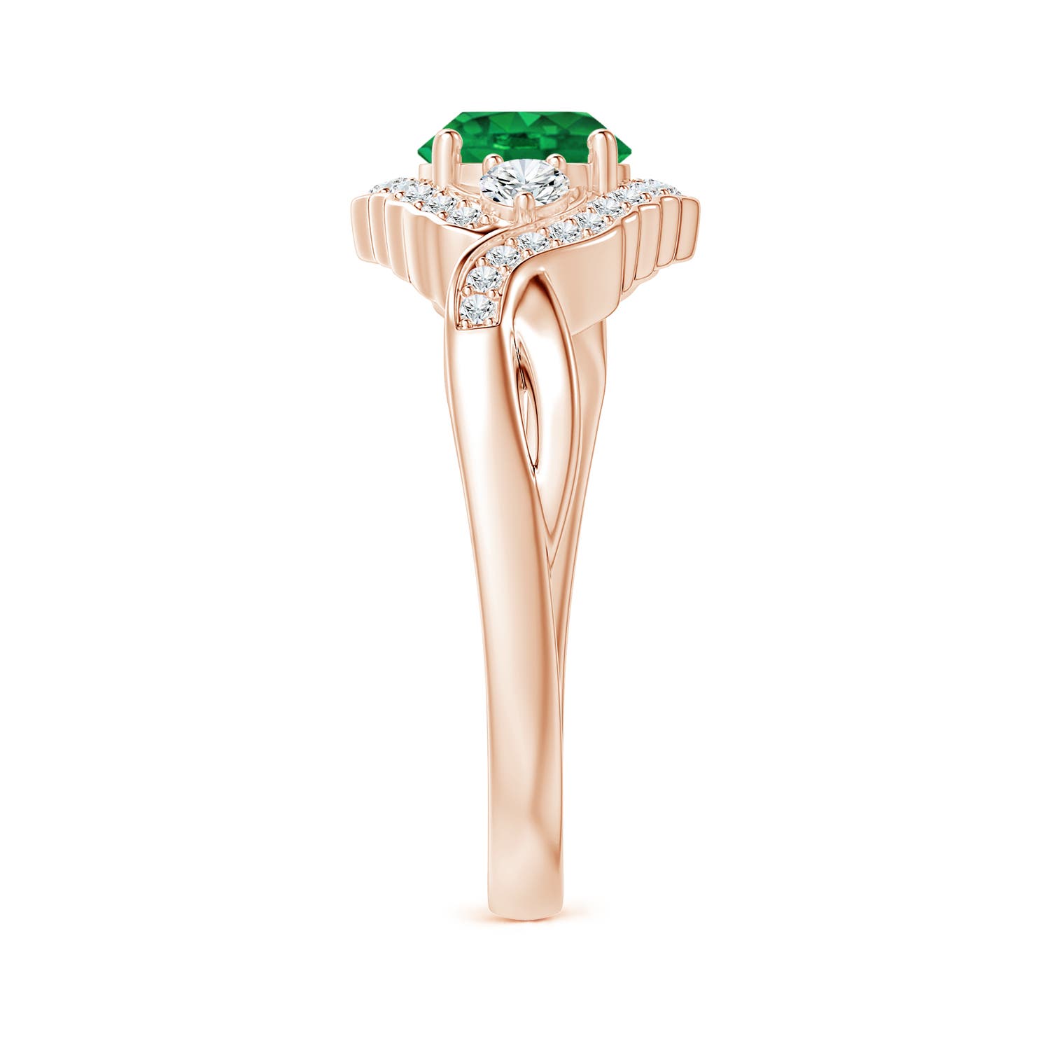 AAA - Emerald / 1.01 CT / 14 KT Rose Gold