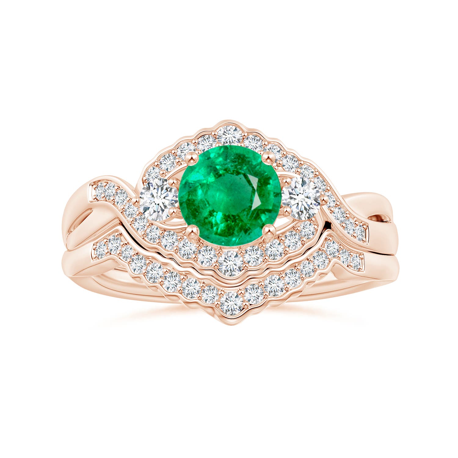 AAA - Emerald / 1.01 CT / 14 KT Rose Gold