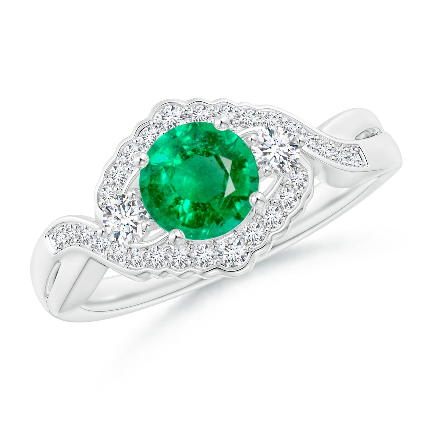 AAA - Emerald / 1.01 CT / 14 KT White Gold