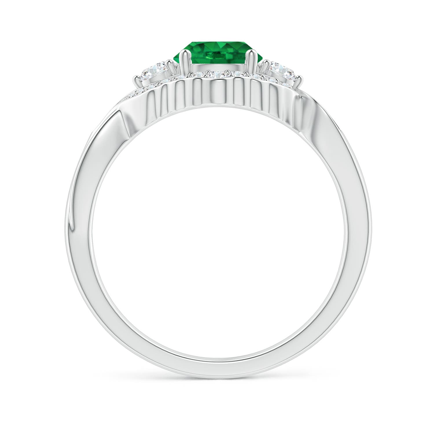 AAA - Emerald / 1.01 CT / 14 KT White Gold