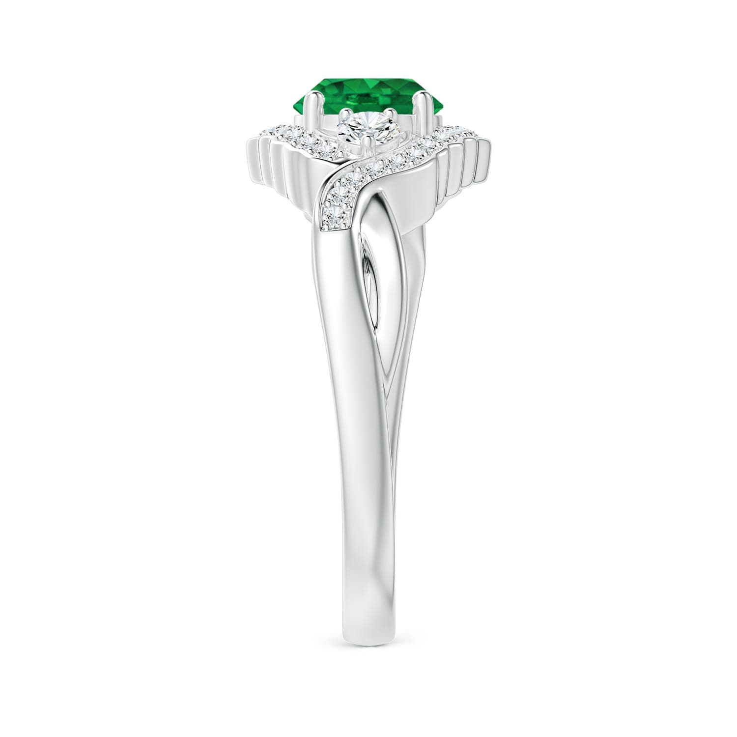 AAA - Emerald / 1.01 CT / 14 KT White Gold