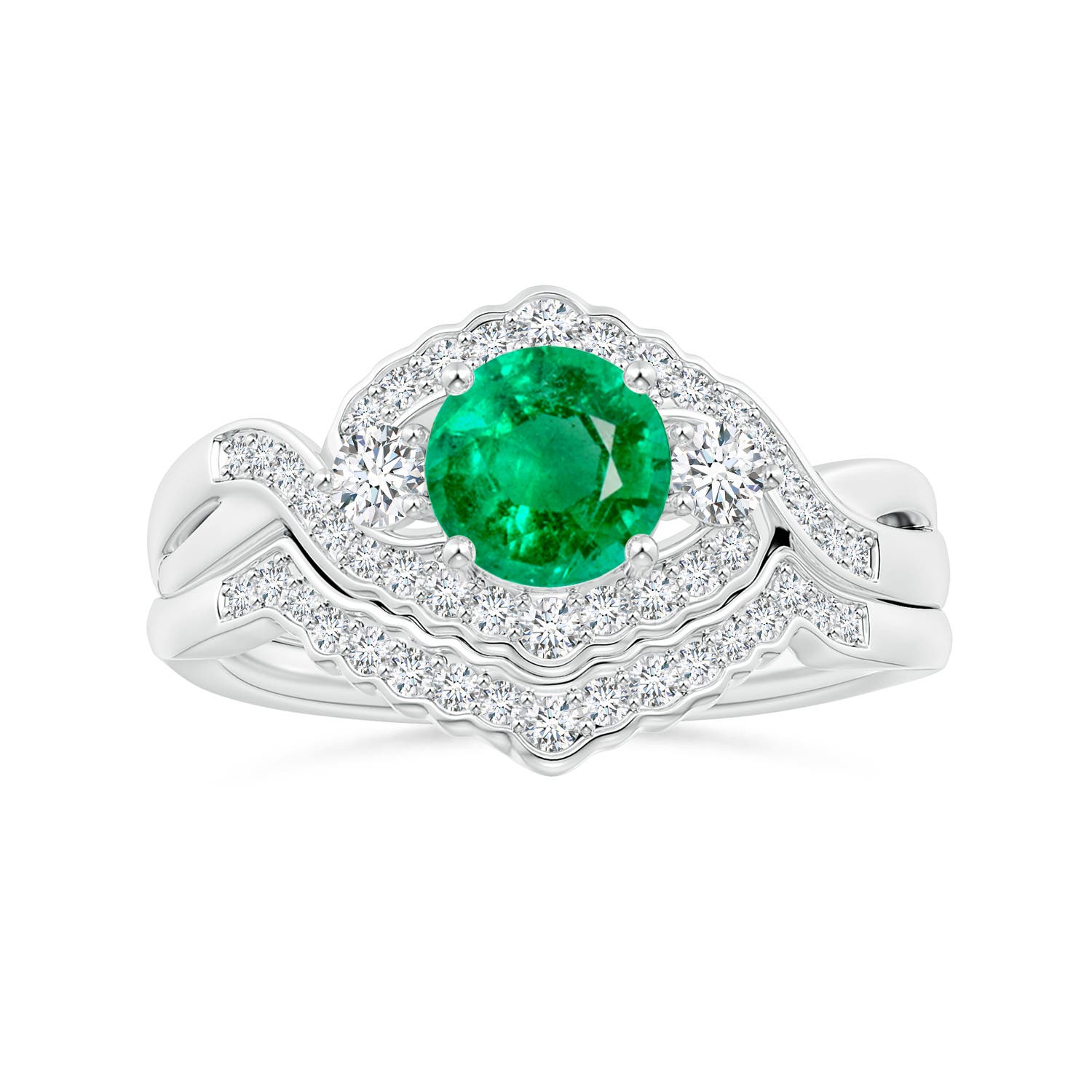 AAA - Emerald / 1.01 CT / 14 KT White Gold