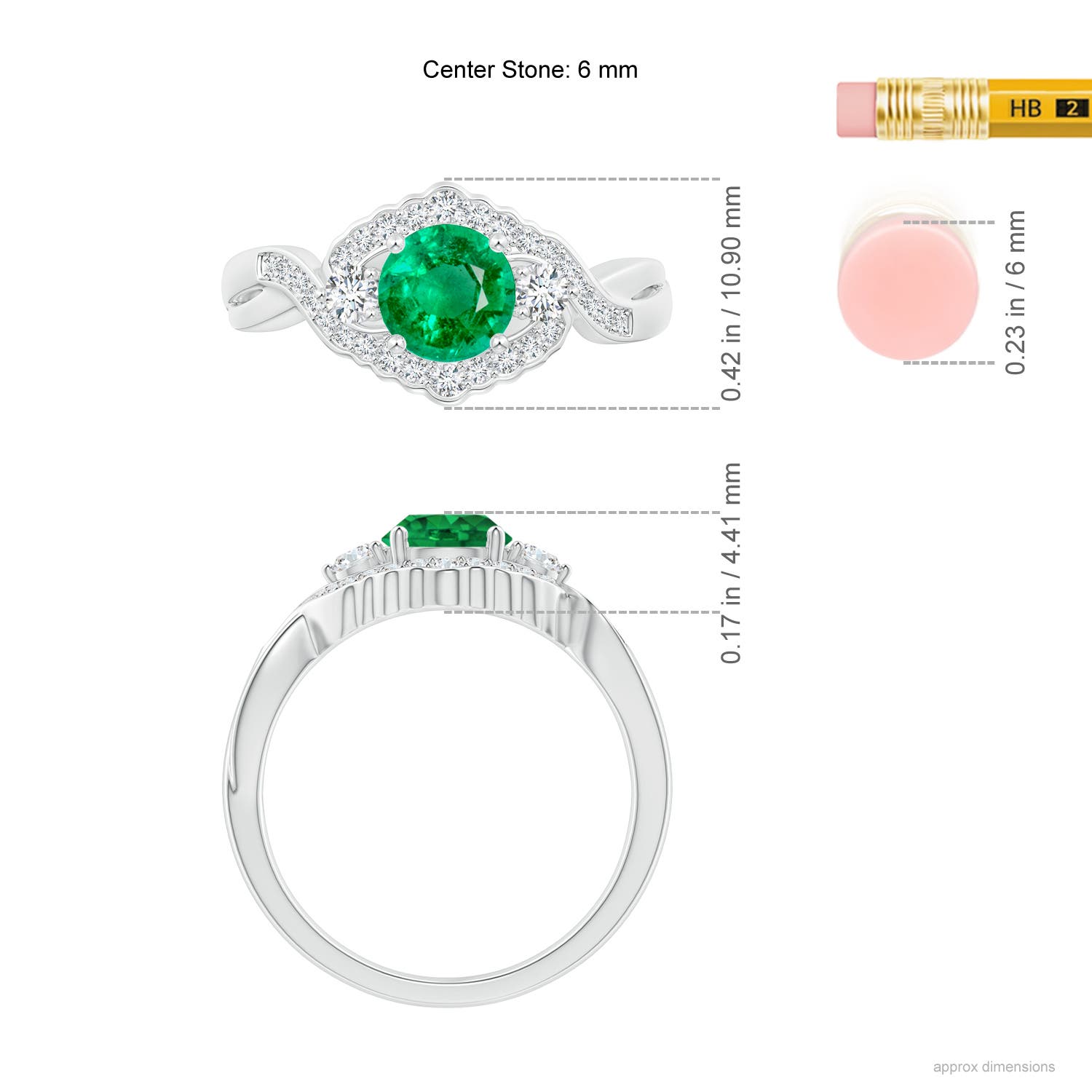 AAA - Emerald / 1.01 CT / 14 KT White Gold