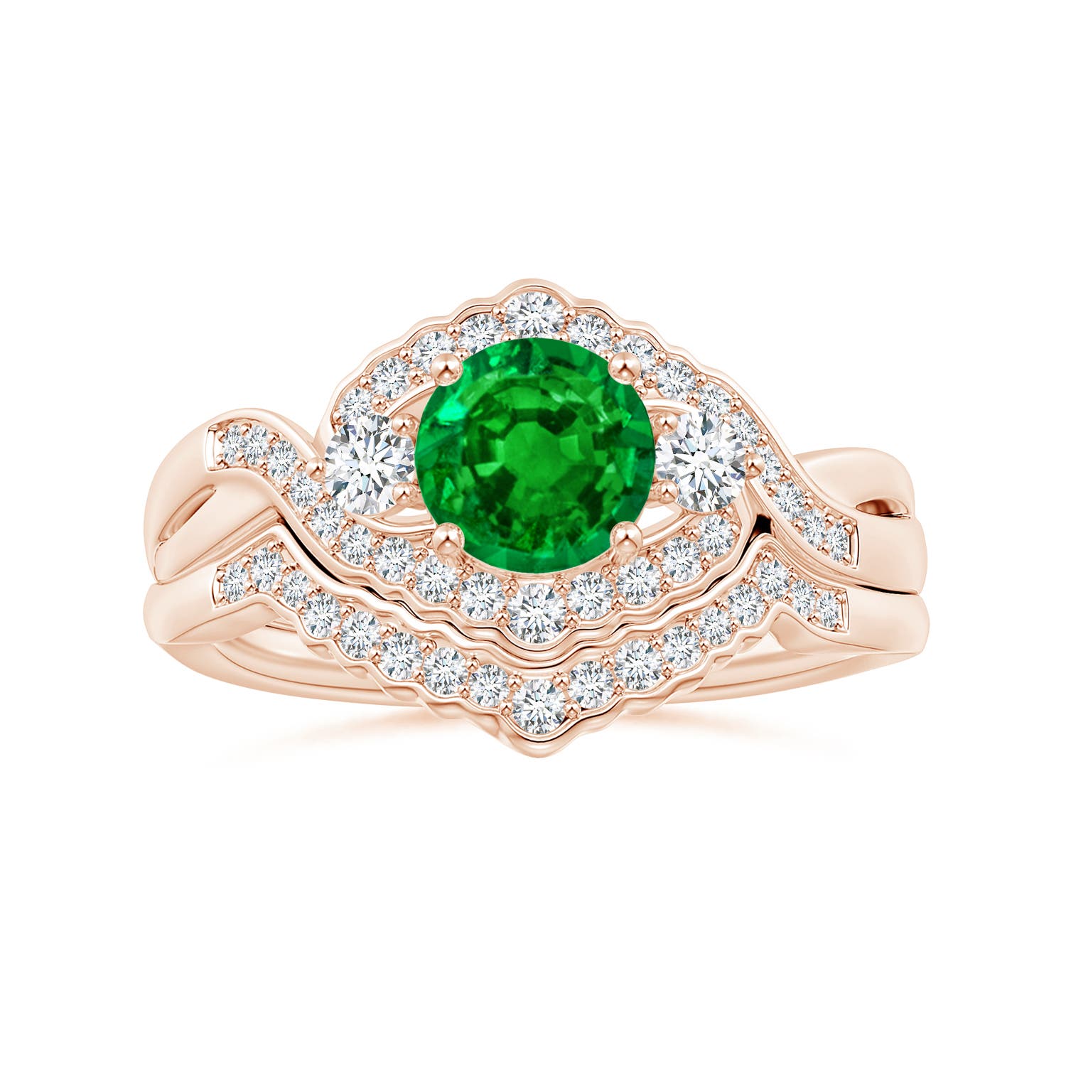 AAAA - Emerald / 1.01 CT / 14 KT Rose Gold