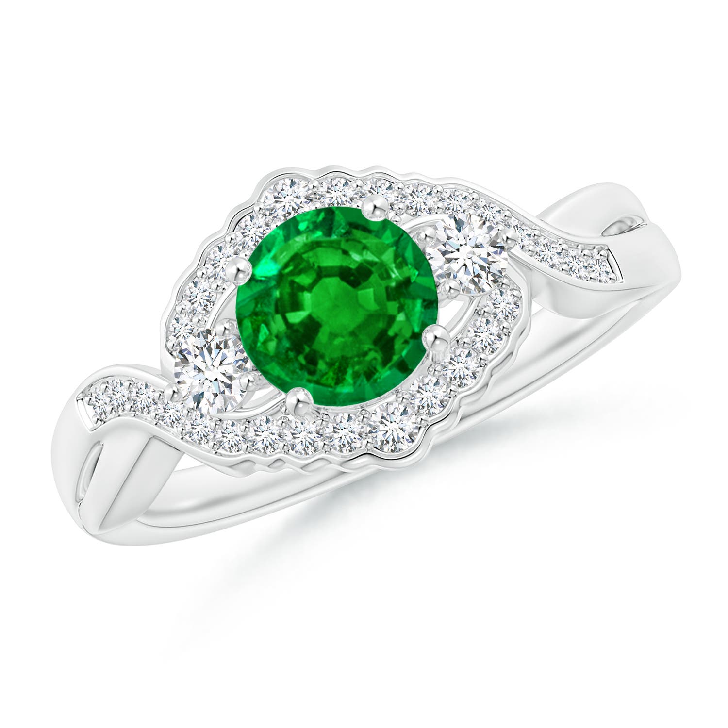 AAAA - Emerald / 1.01 CT / 14 KT White Gold