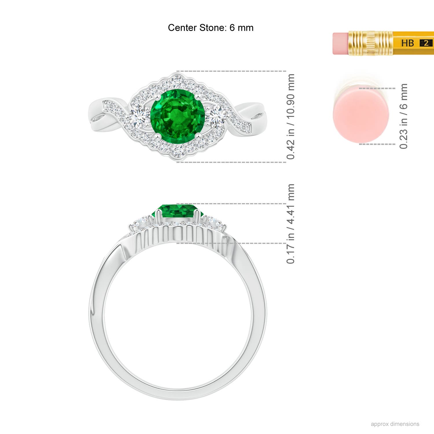 AAAA - Emerald / 1.01 CT / 14 KT White Gold