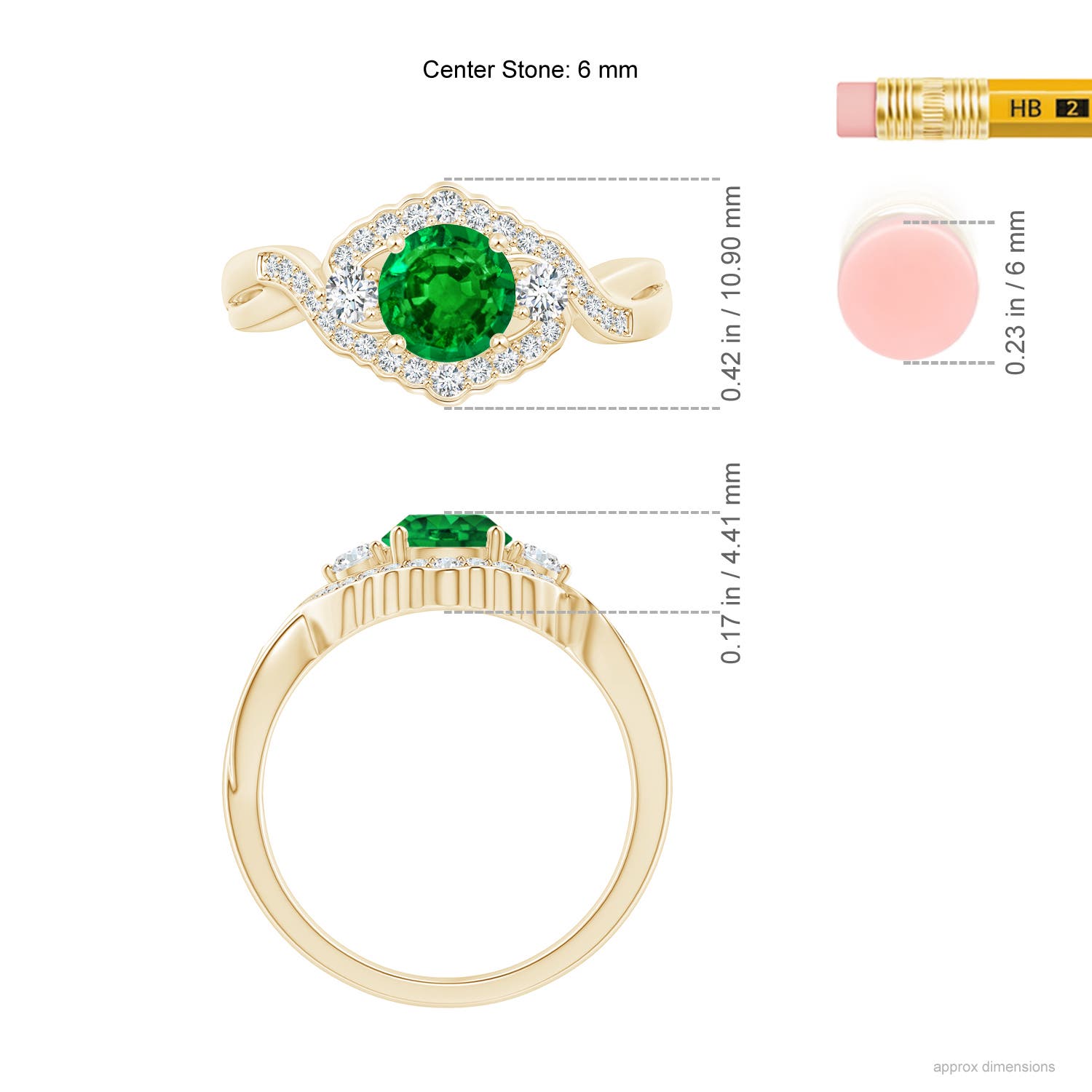 AAAA - Emerald / 1.01 CT / 14 KT Yellow Gold