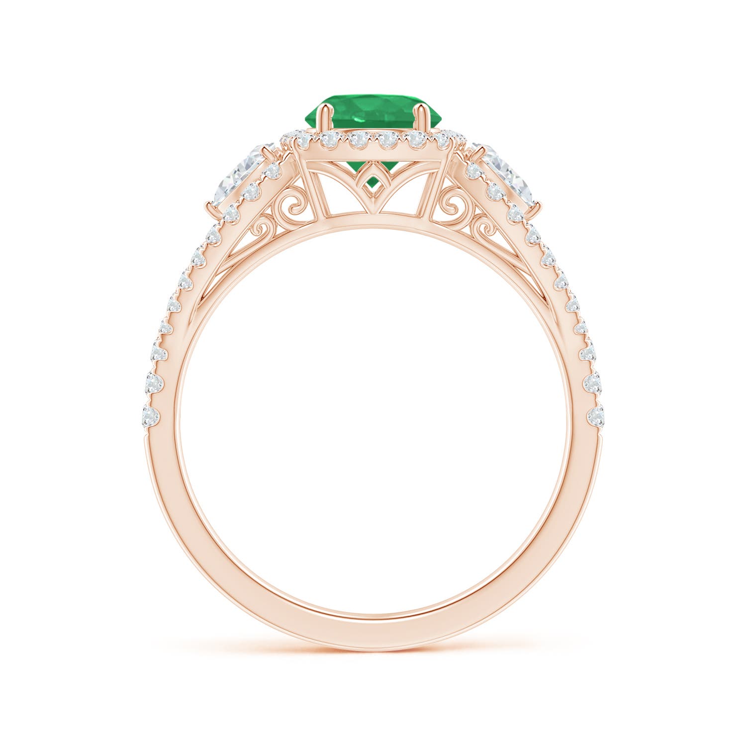 A - Emerald / 1.54 CT / 14 KT Rose Gold