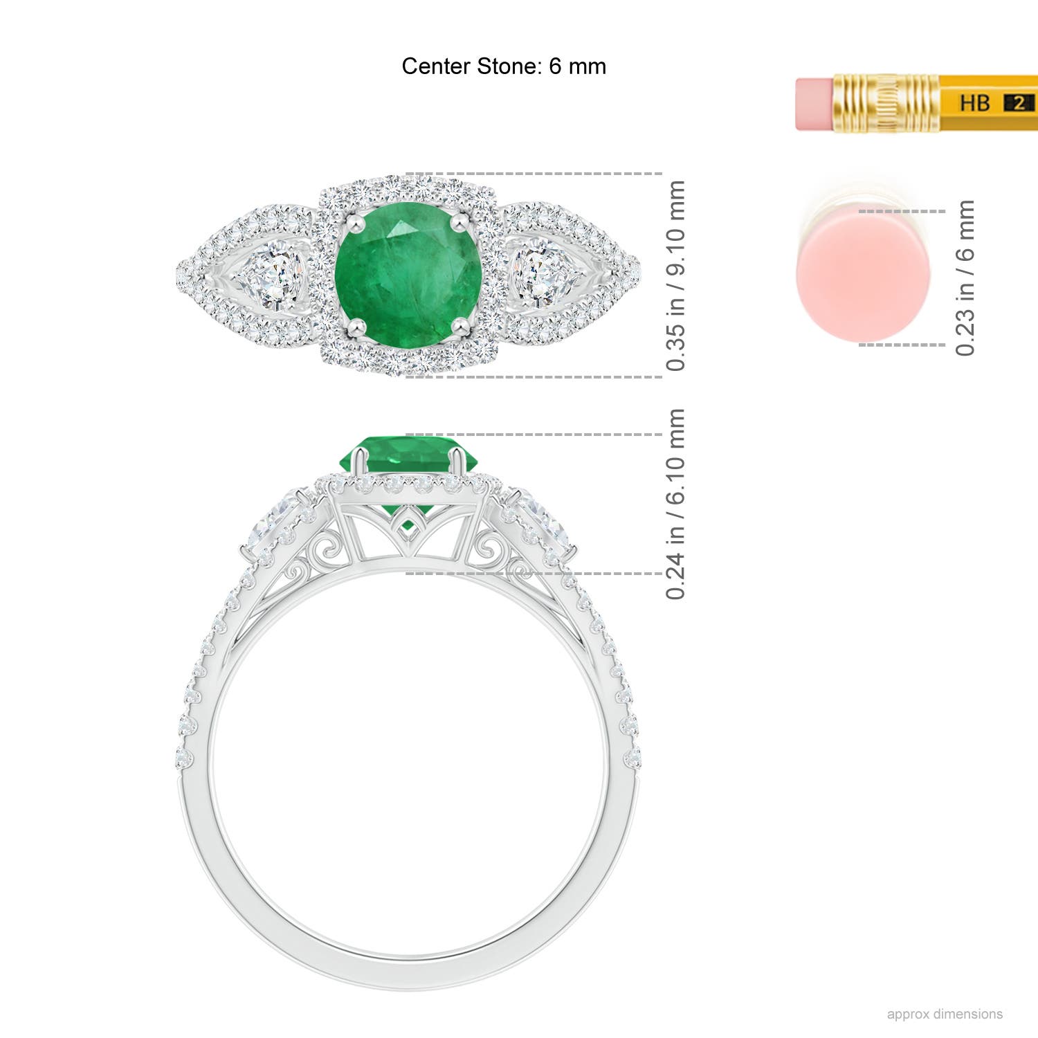 A - Emerald / 1.54 CT / 14 KT White Gold