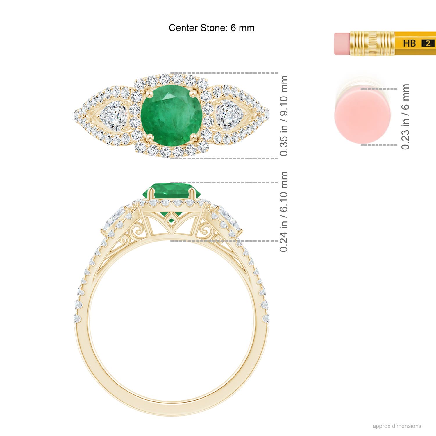 A - Emerald / 1.54 CT / 14 KT Yellow Gold