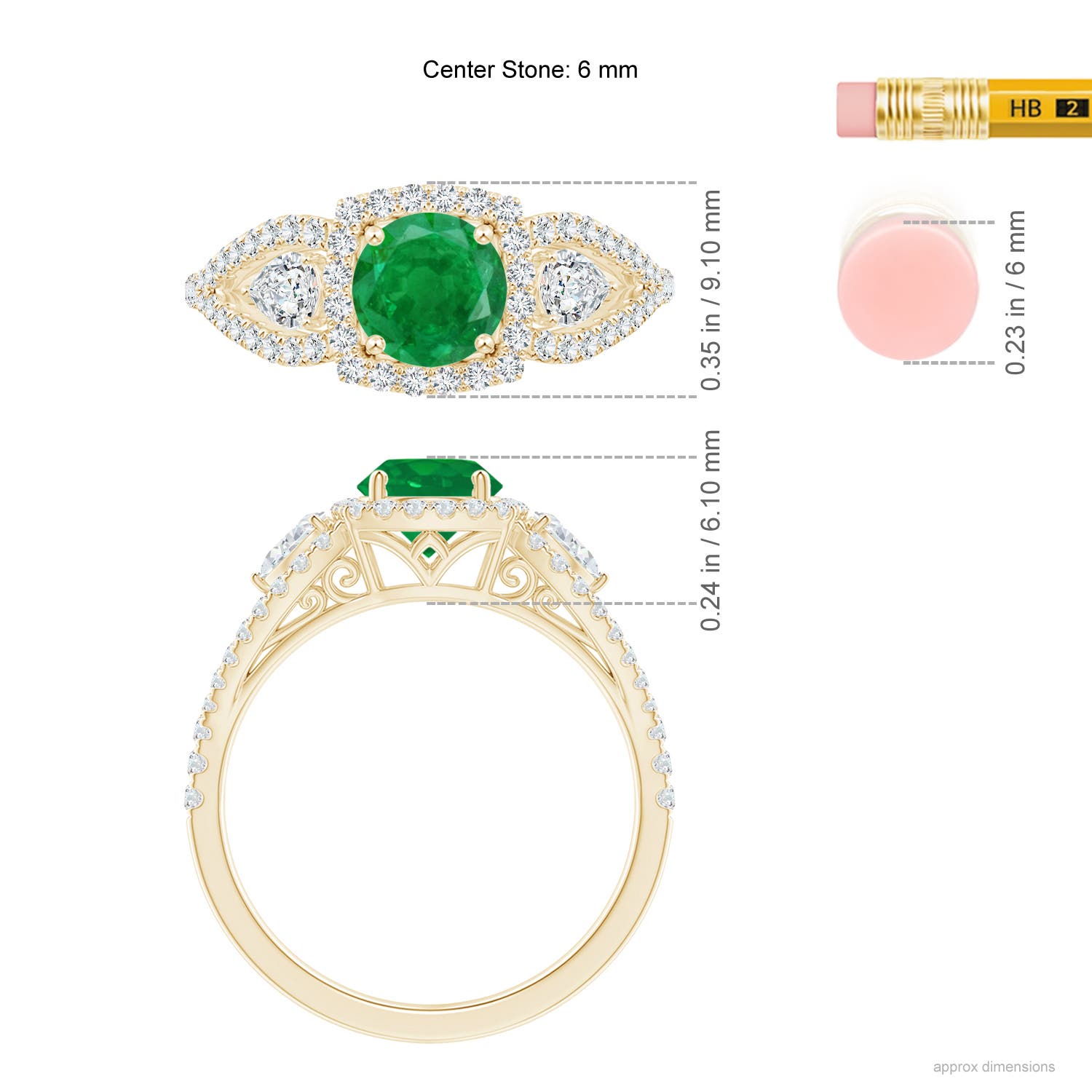 AA - Emerald / 1.54 CT / 14 KT Yellow Gold