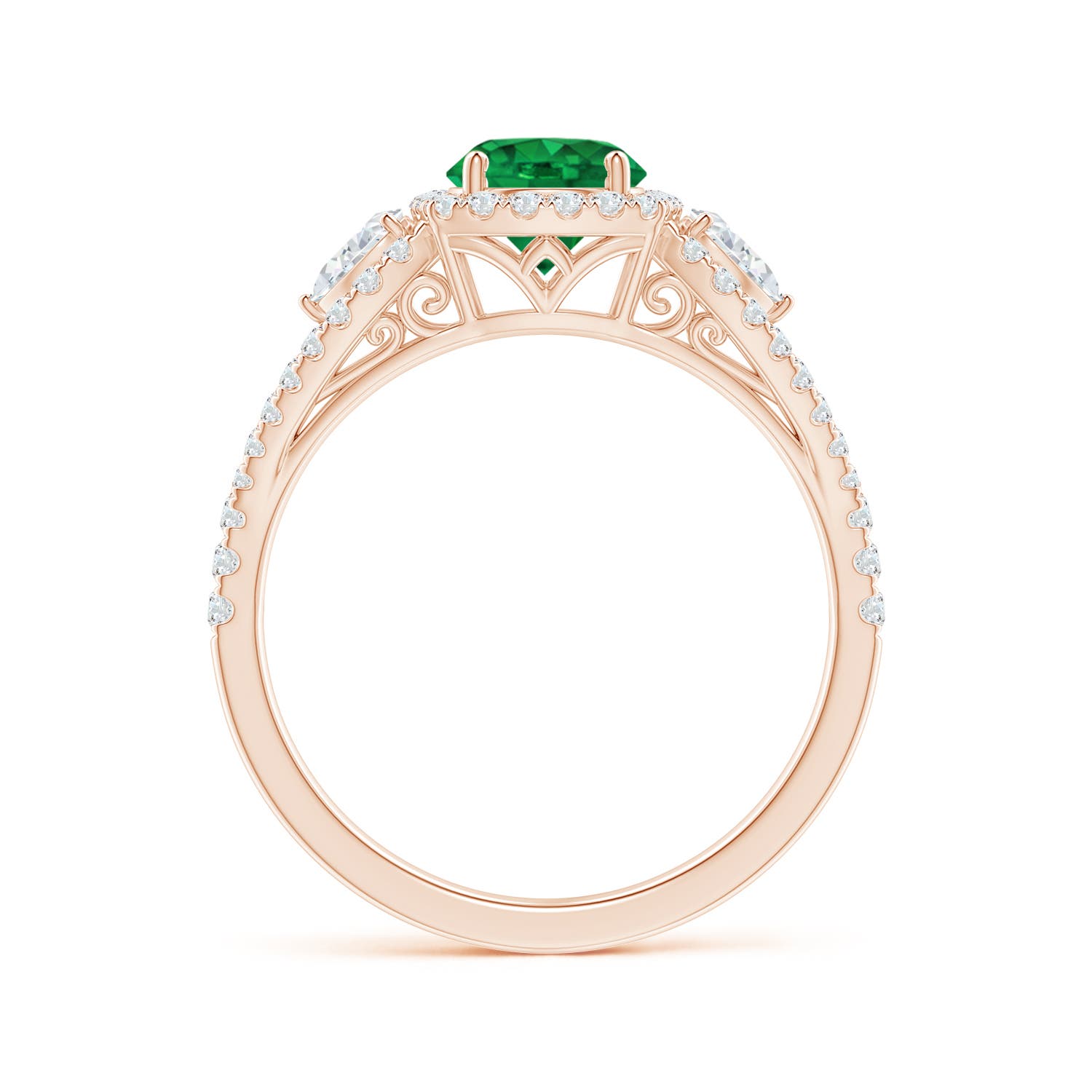 AAA - Emerald / 1.54 CT / 14 KT Rose Gold