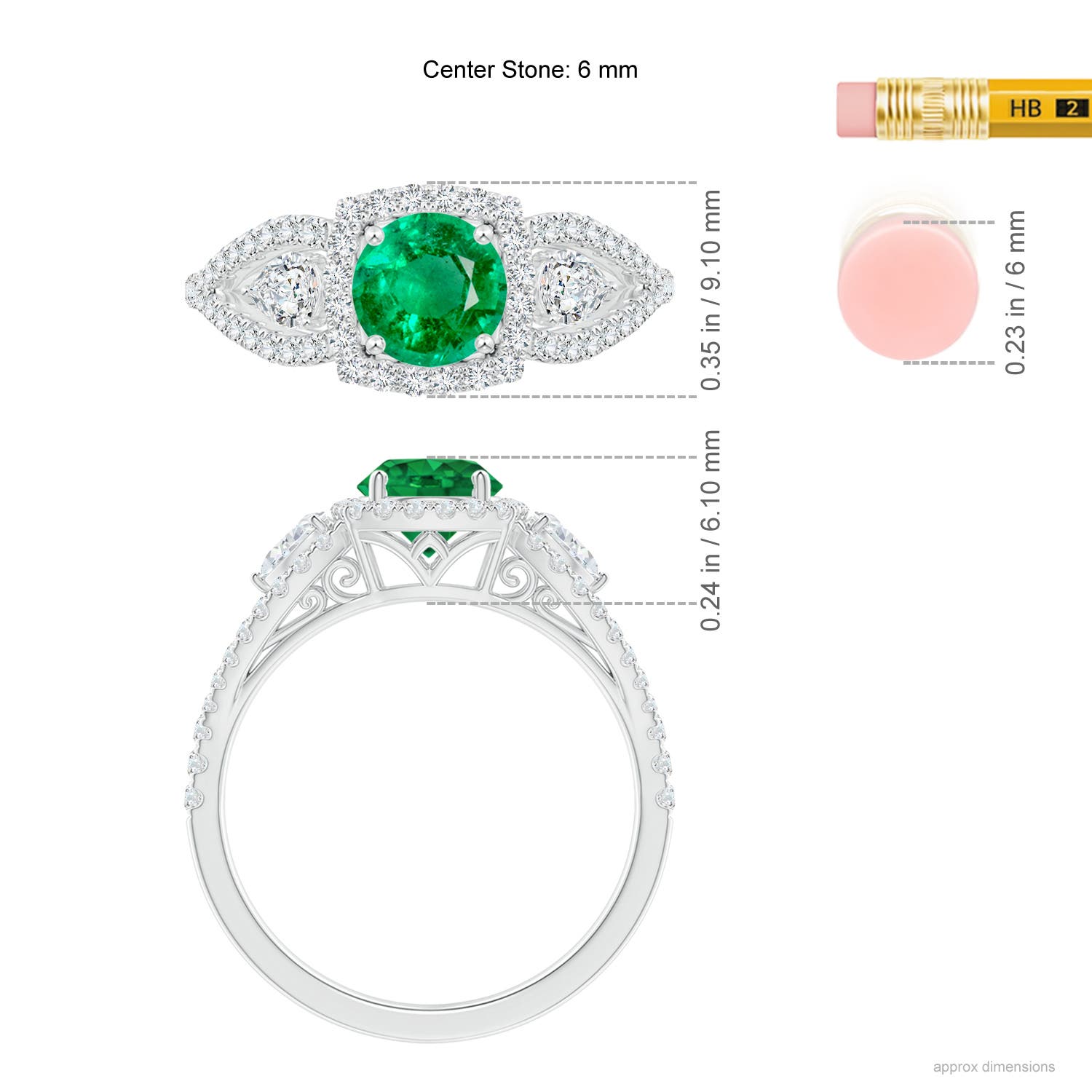 AAA - Emerald / 1.54 CT / 14 KT White Gold