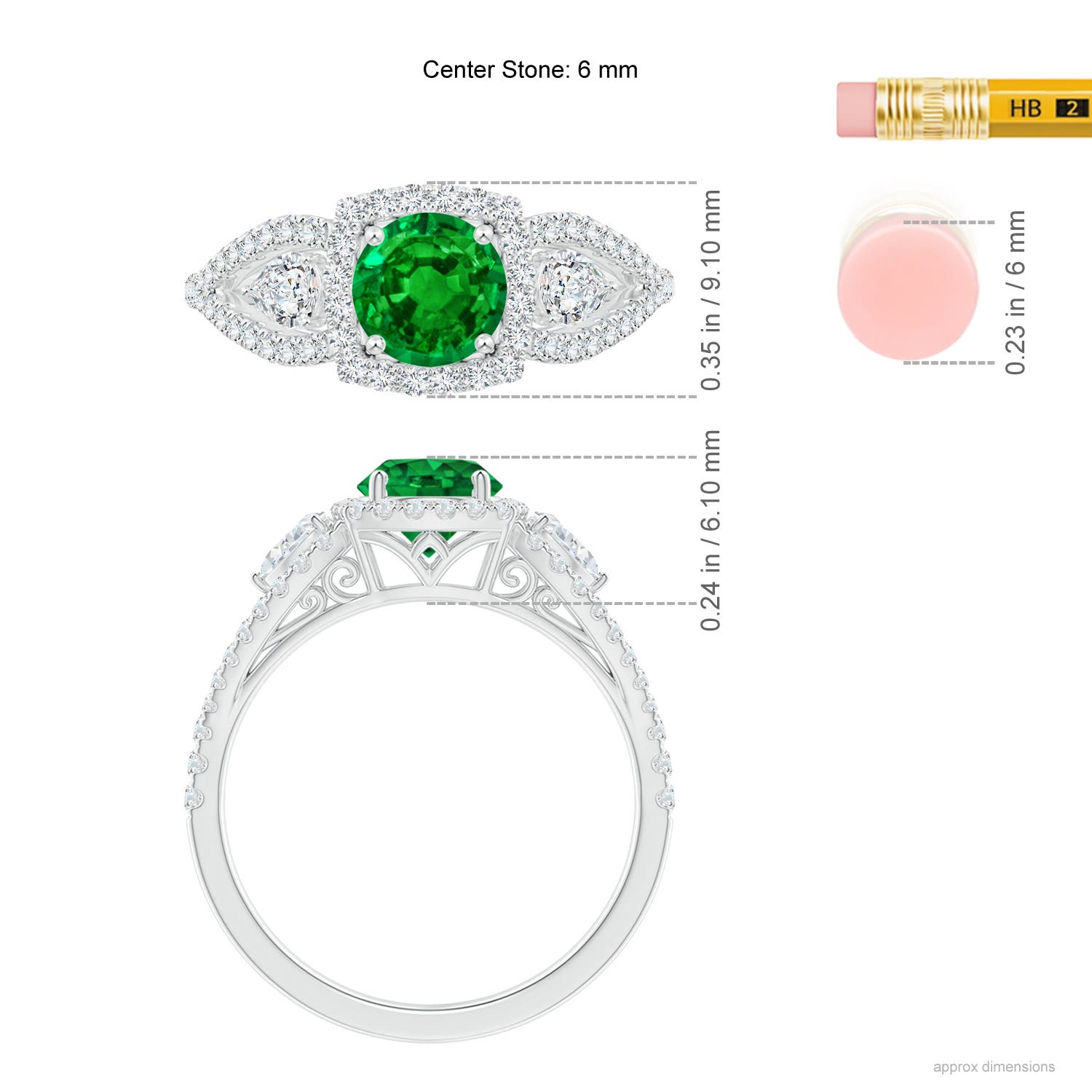 AAAA - Emerald / 1.54 CT / 14 KT White Gold