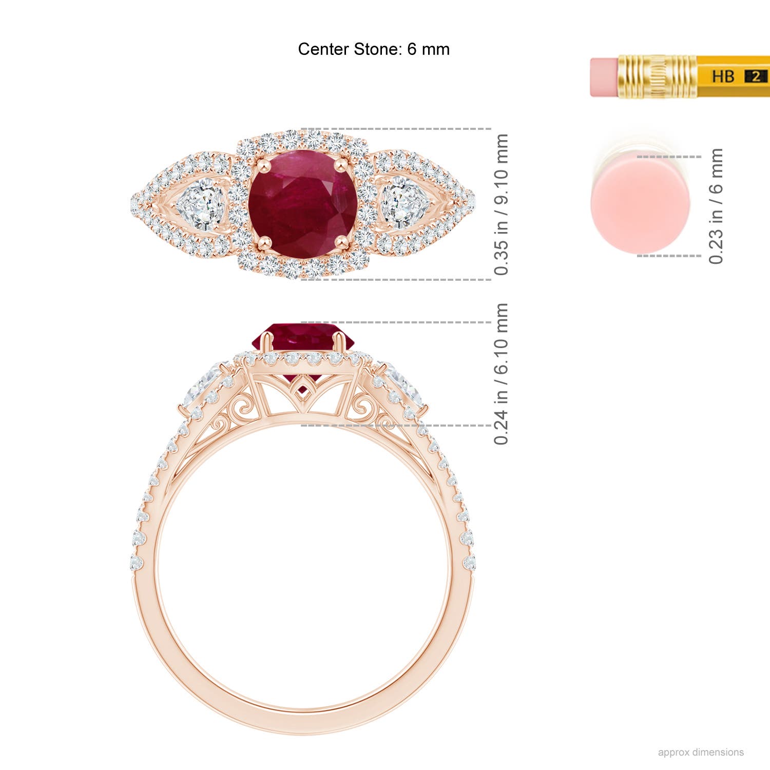 A - Ruby / 1.61 CT / 14 KT Rose Gold