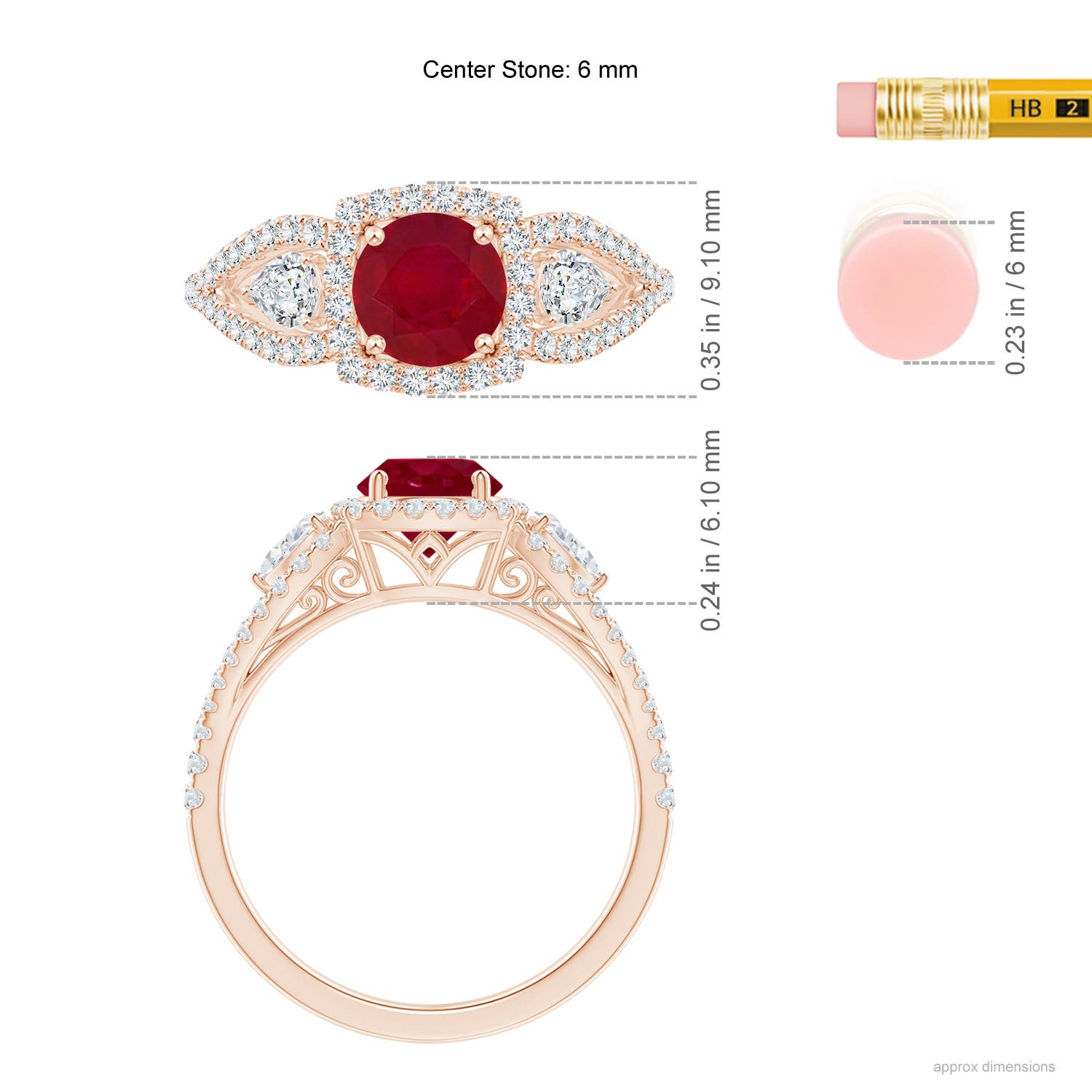 AA - Ruby / 1.61 CT / 14 KT Rose Gold