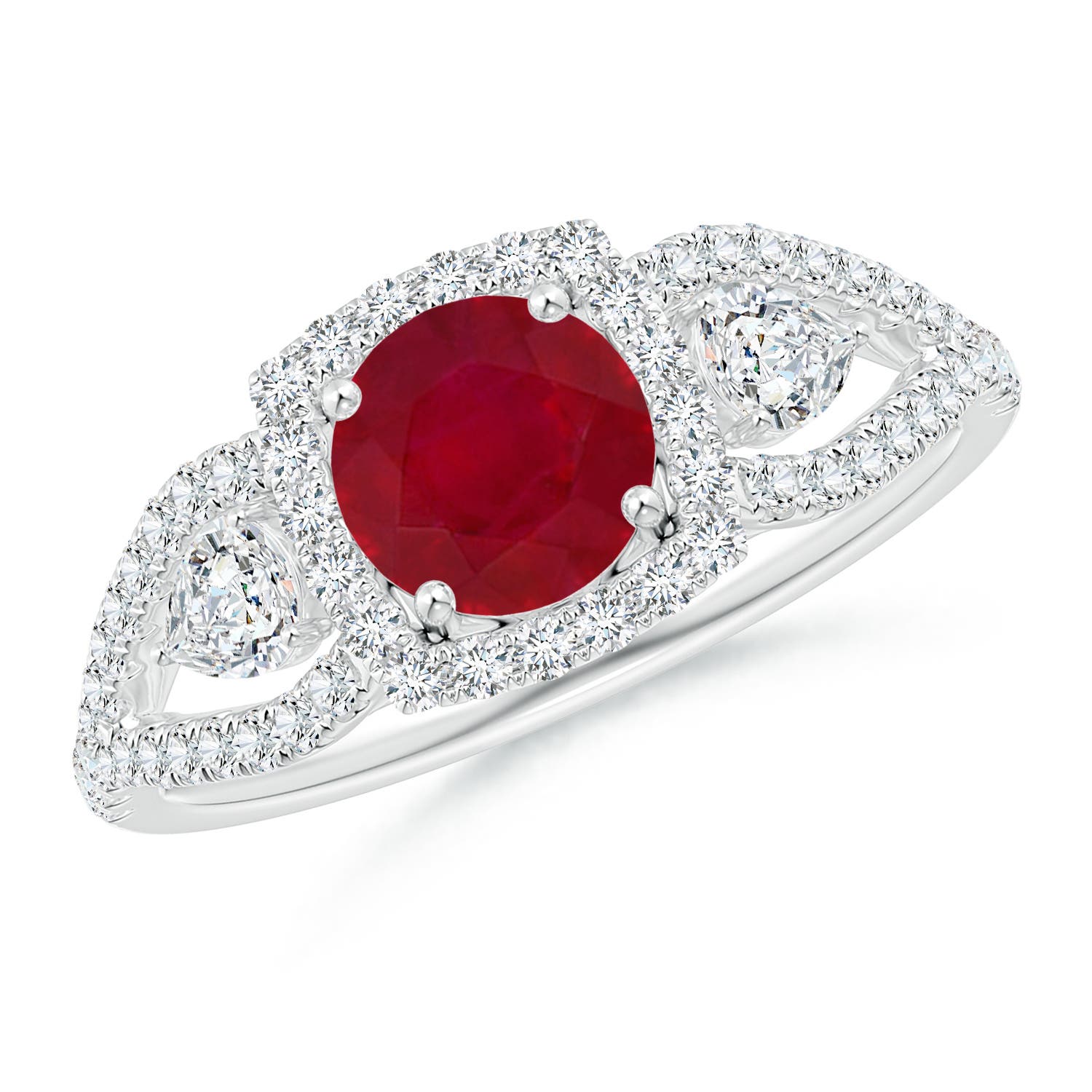 AA - Ruby / 1.61 CT / 14 KT White Gold