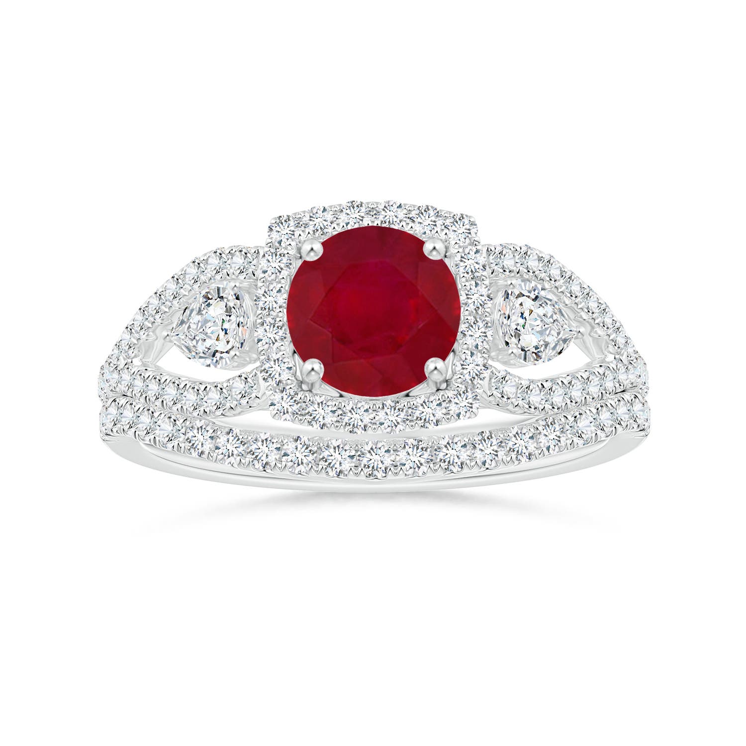 AA - Ruby / 1.61 CT / 14 KT White Gold