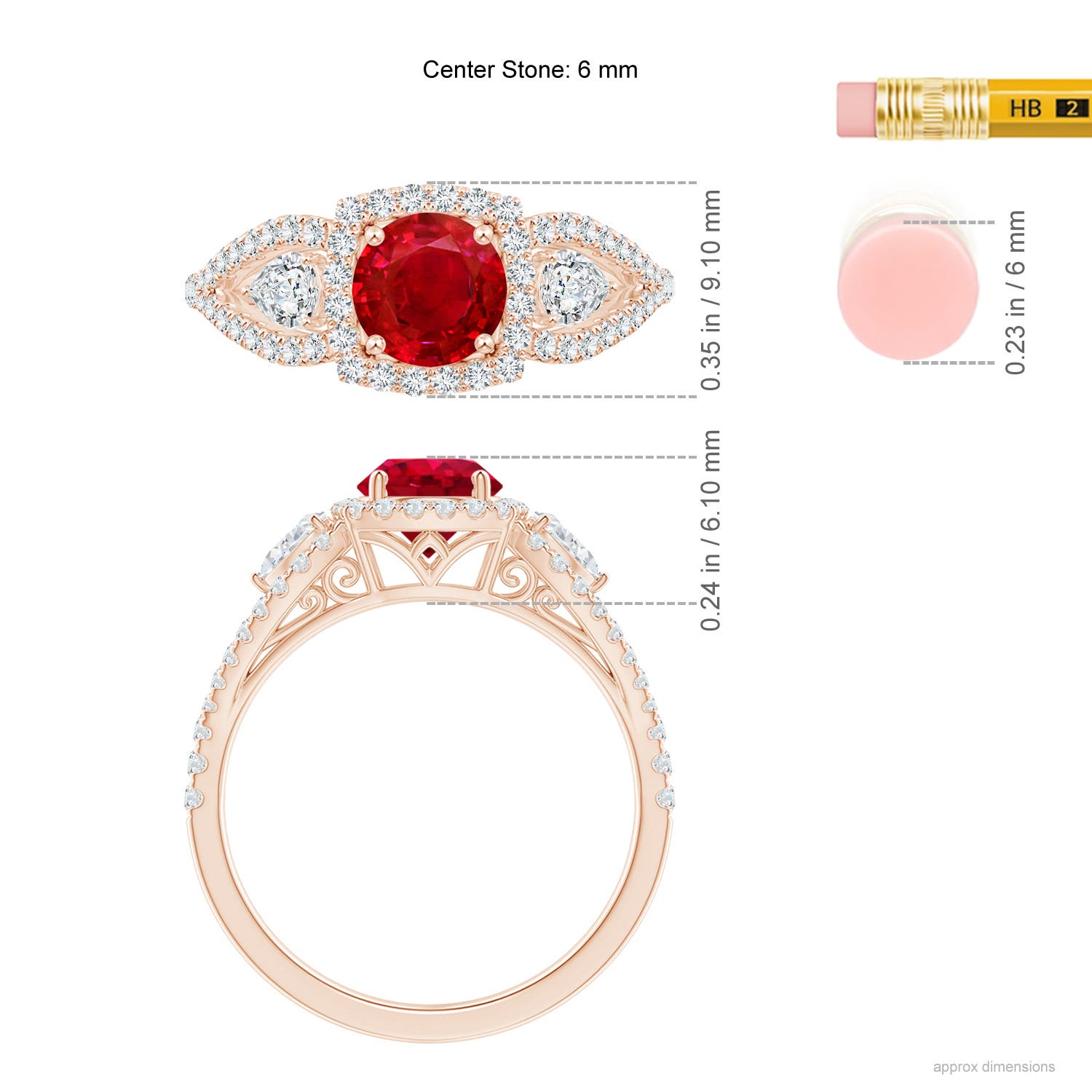 AAA - Ruby / 1.61 CT / 14 KT Rose Gold