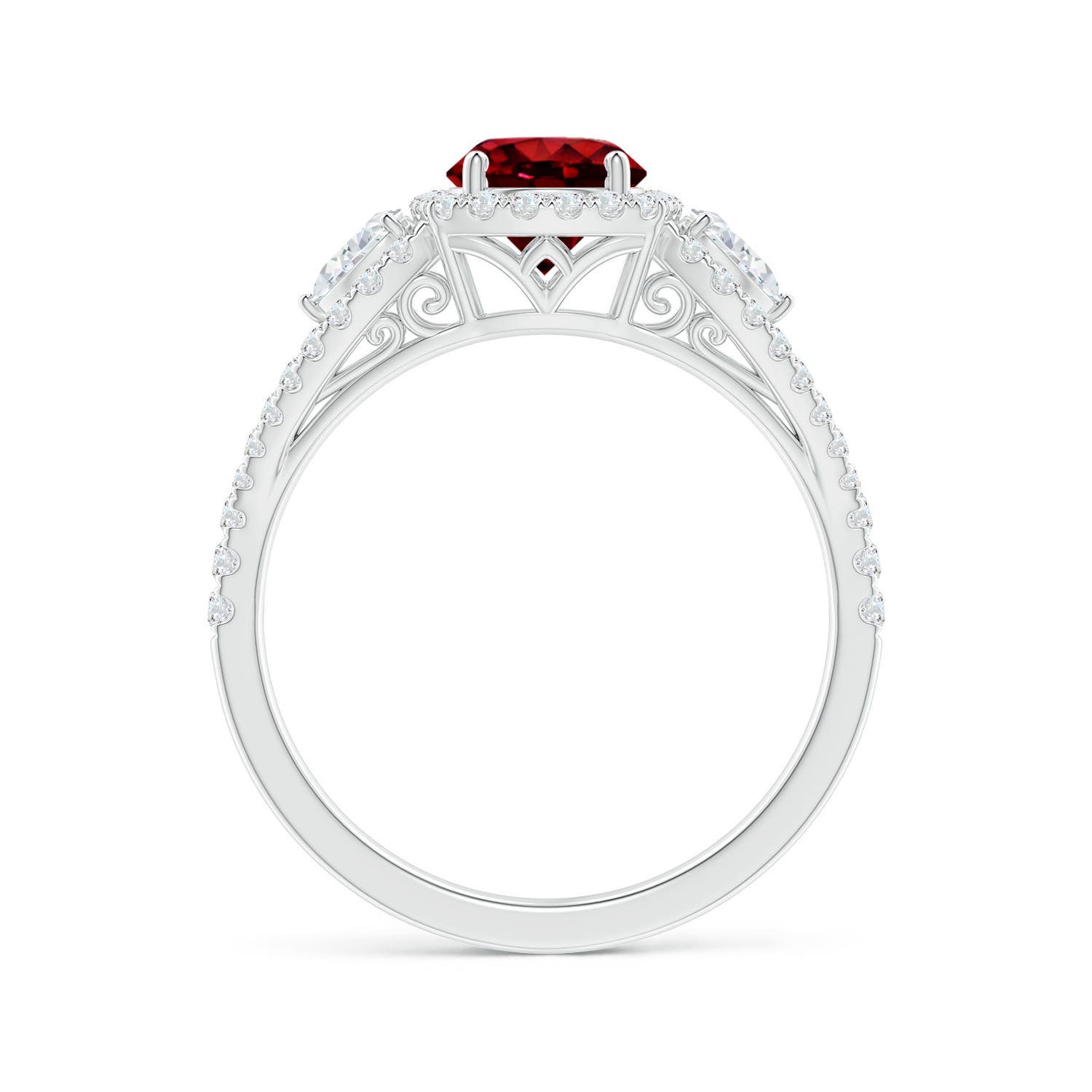 AAAA - Ruby / 1.61 CT / 14 KT White Gold