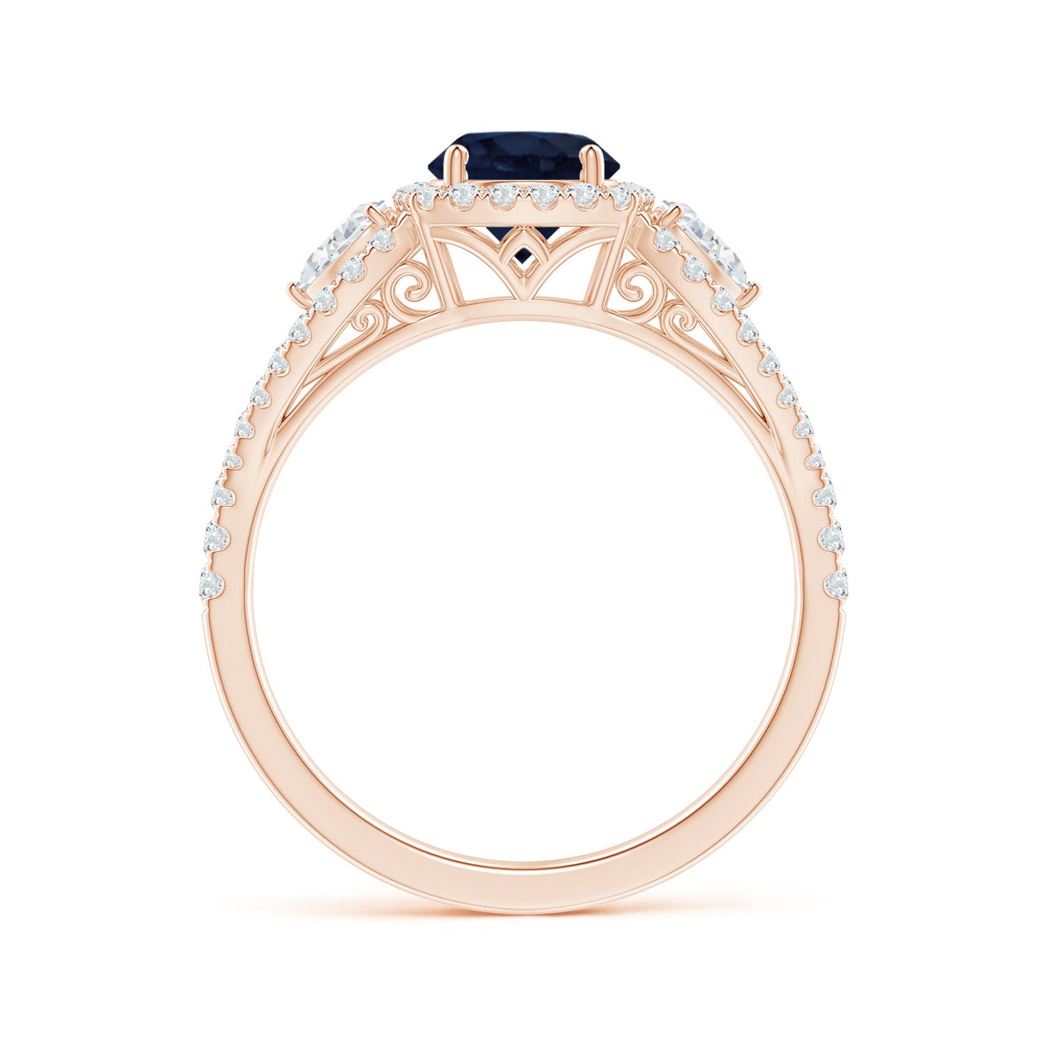 A - Blue Sapphire / 1.61 CT / 14 KT Rose Gold