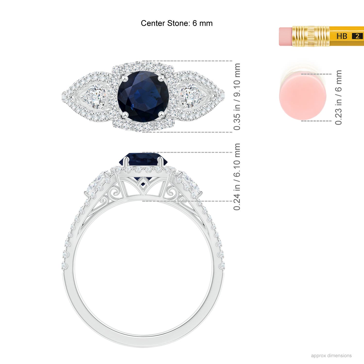 A - Blue Sapphire / 1.61 CT / 14 KT White Gold