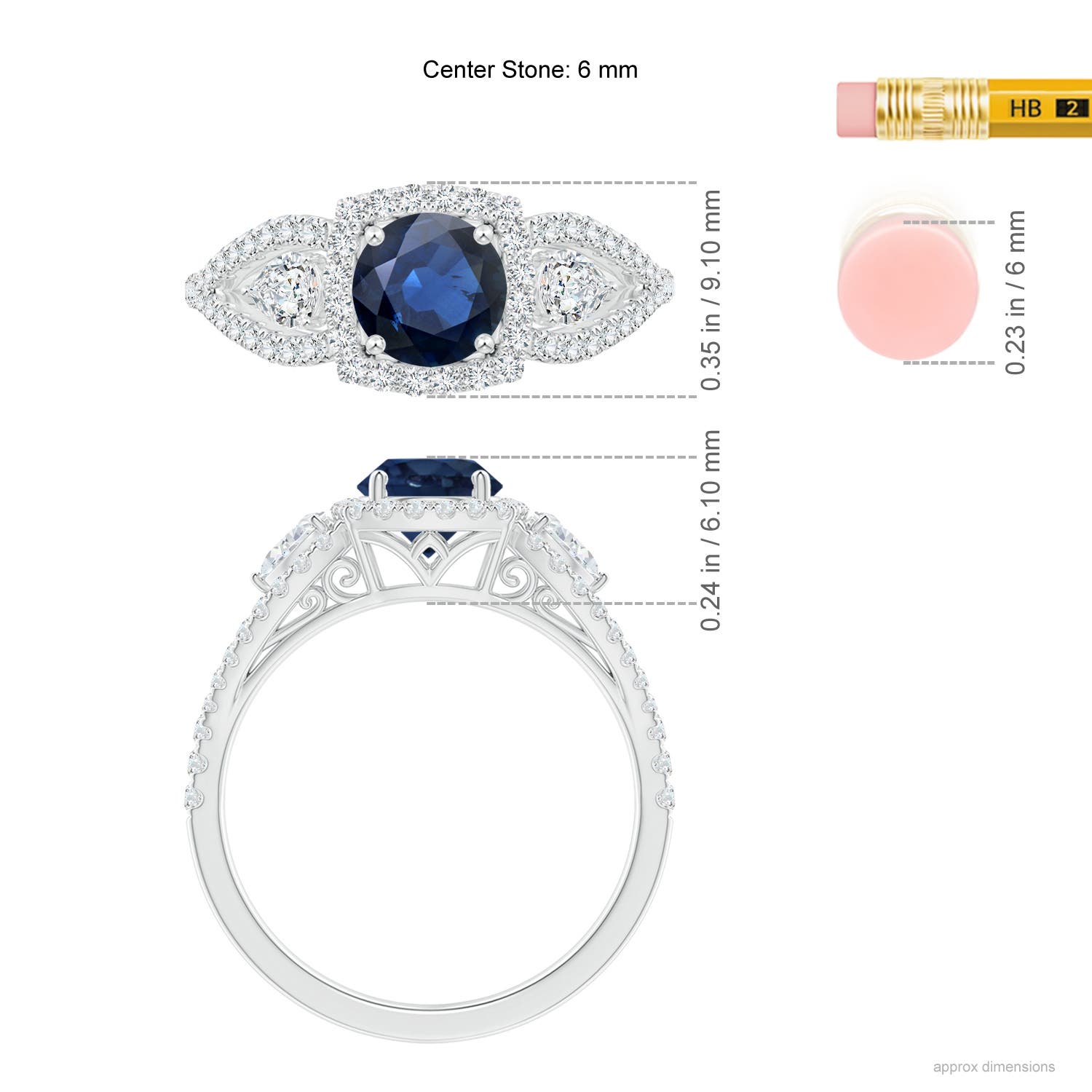 AA - Blue Sapphire / 1.61 CT / 14 KT White Gold