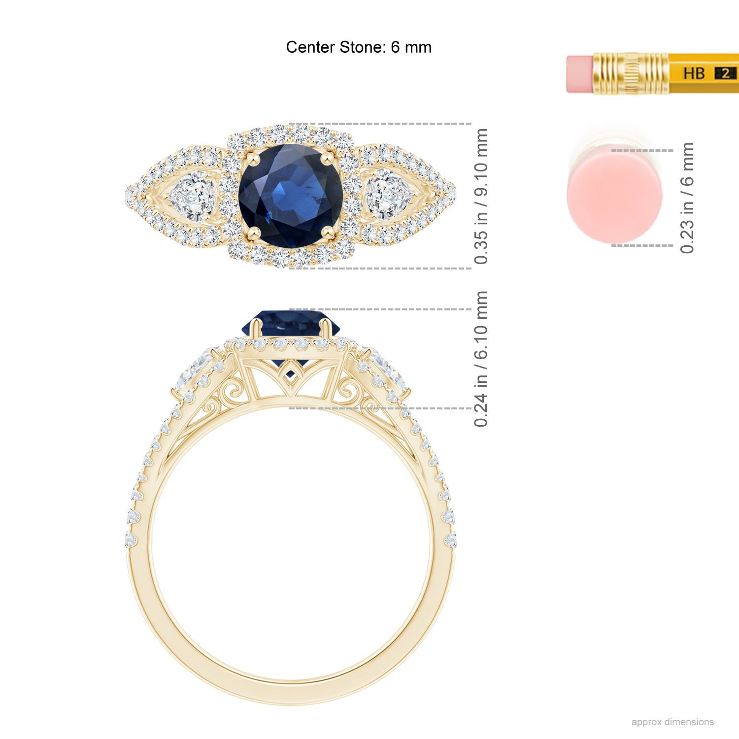 AA - Blue Sapphire / 1.61 CT / 14 KT Yellow Gold