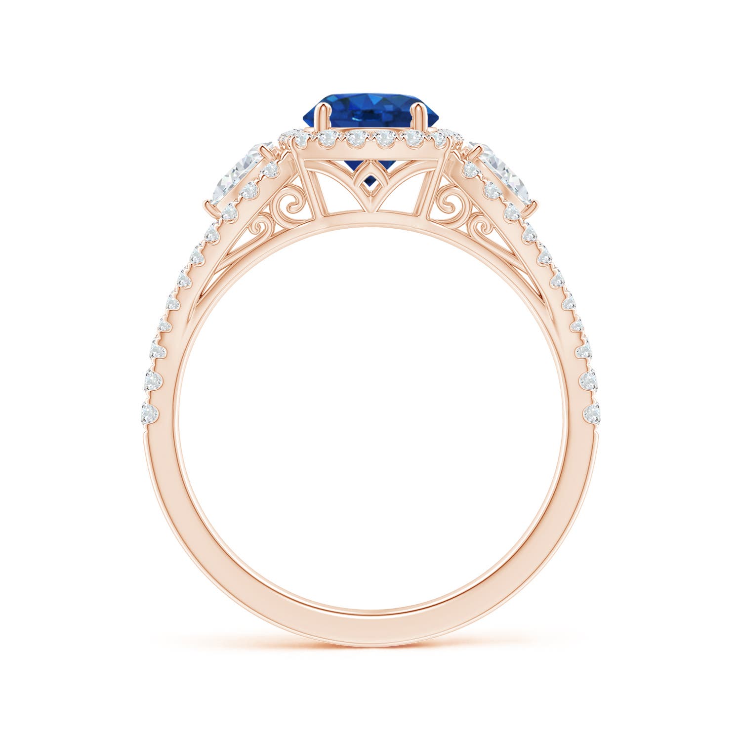 AAA - Blue Sapphire / 1.61 CT / 14 KT Rose Gold