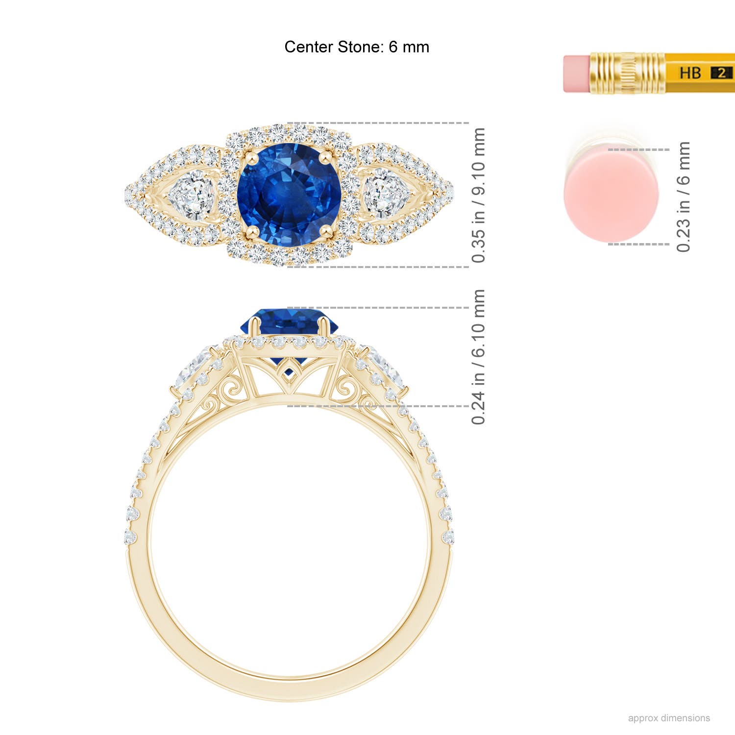 AAA - Blue Sapphire / 1.61 CT / 14 KT Yellow Gold