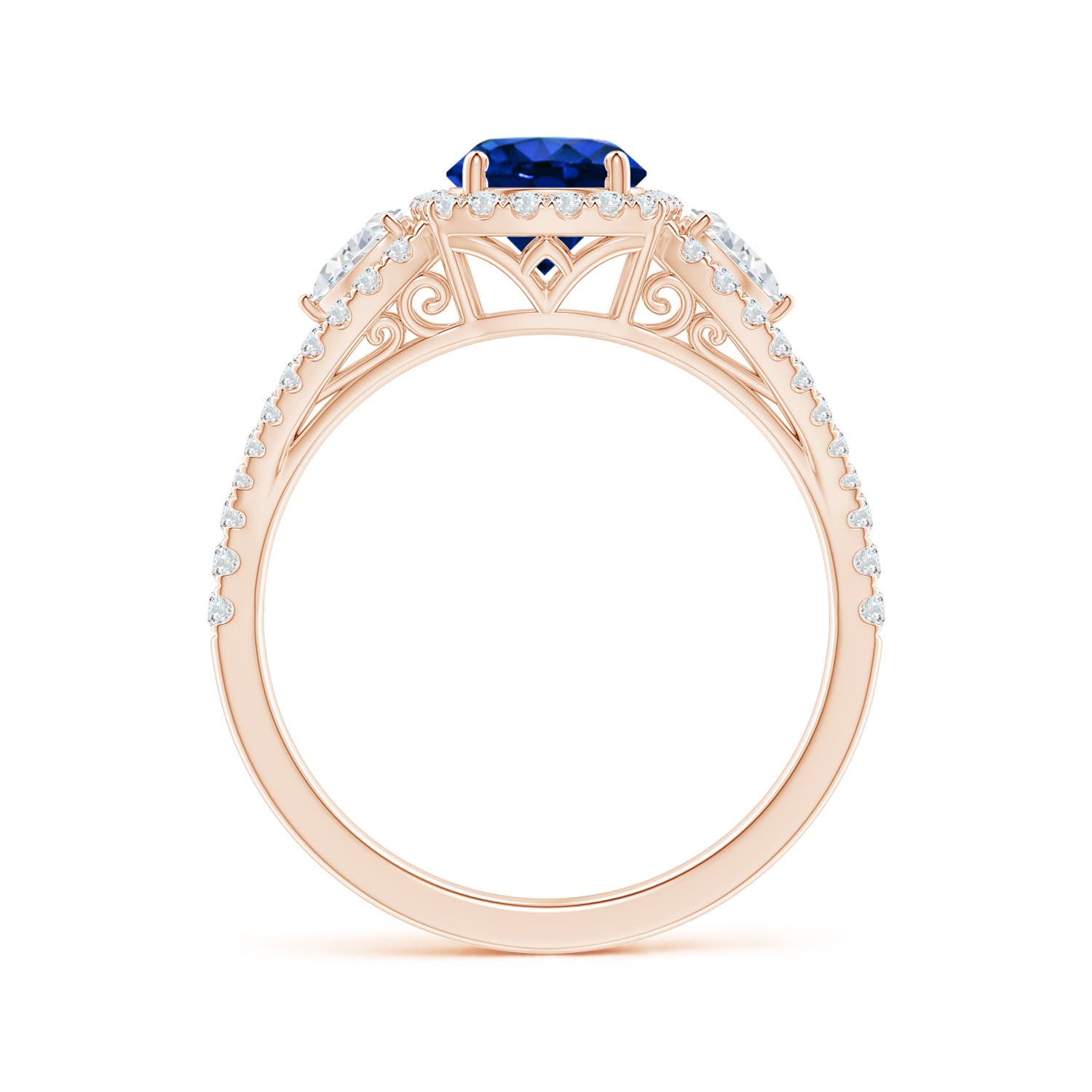 AAAA - Blue Sapphire / 1.61 CT / 14 KT Rose Gold