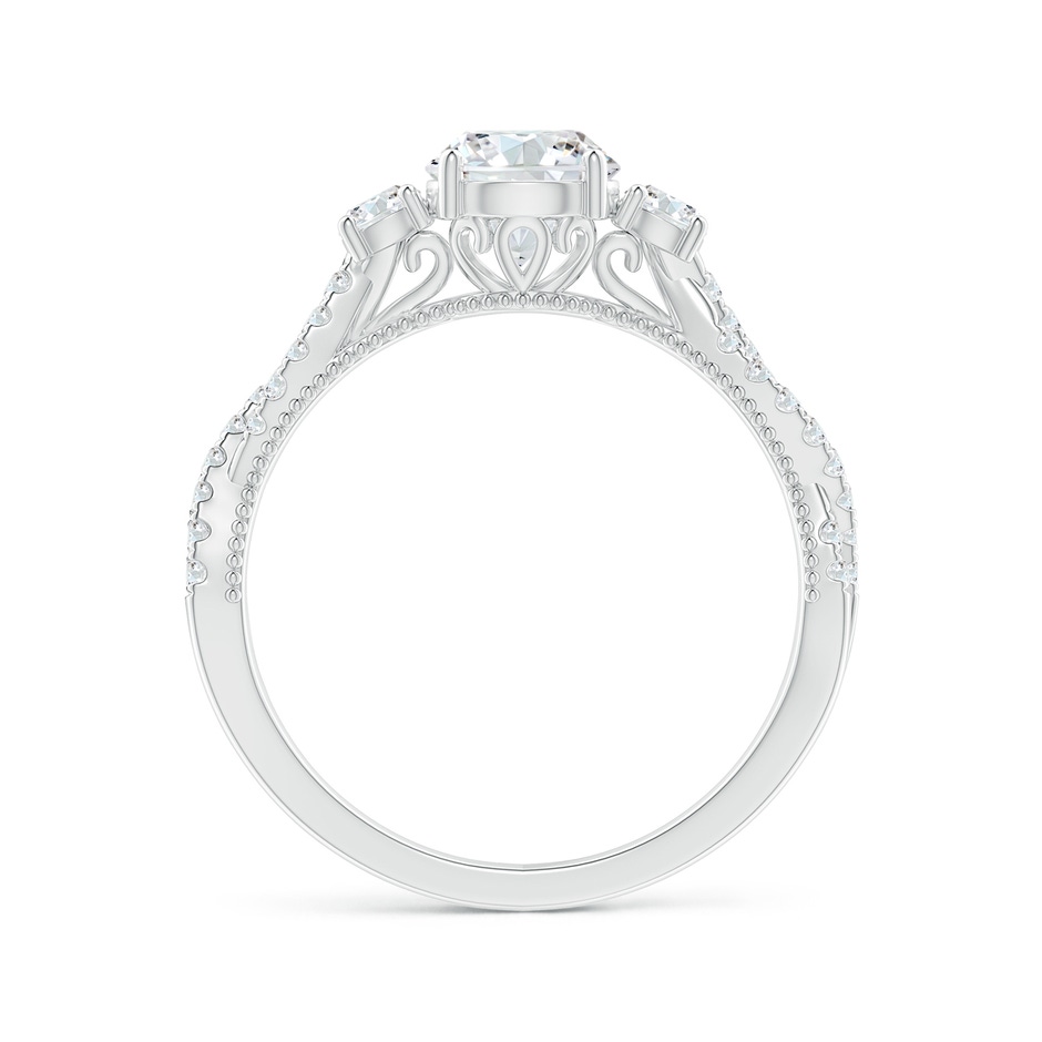 6mm GVS2 Aeon Vintage Inspired Three Stone Diamond Criss Cross Shank Engagement Ring in White Gold side-1