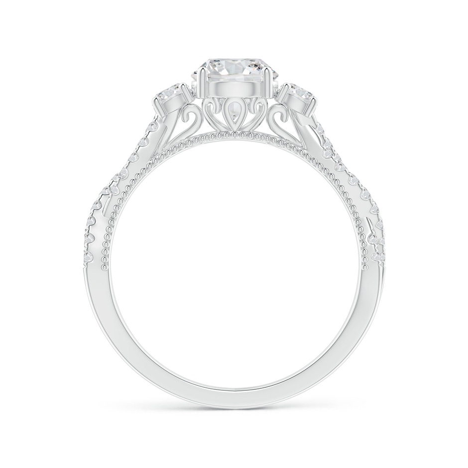 6mm HSI2 Aeon Vintage Inspired Three Stone Diamond Criss Cross Shank Engagement Ring in 18K White Gold side-1