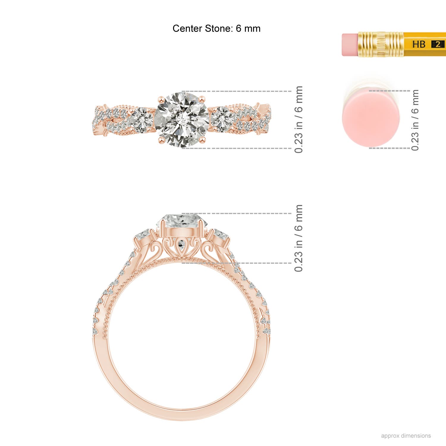 K, I3 / 1.17 CT / 14 KT Rose Gold