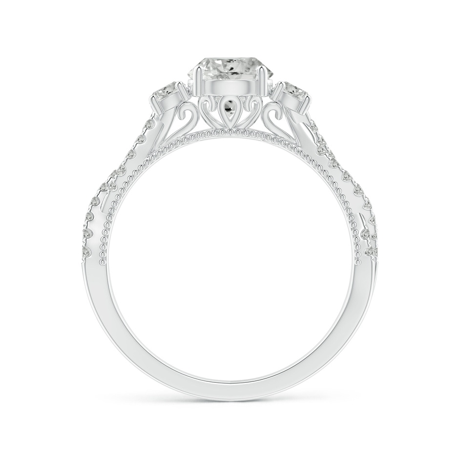 6mm KI3 Aeon Vintage Inspired Three Stone Diamond Criss Cross Shank Engagement Ring in White Gold side-1