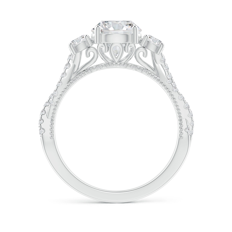 7mm HSI2 Aeon Vintage Inspired Three Stone Diamond Criss Cross Shank Engagement Ring in White Gold side-1