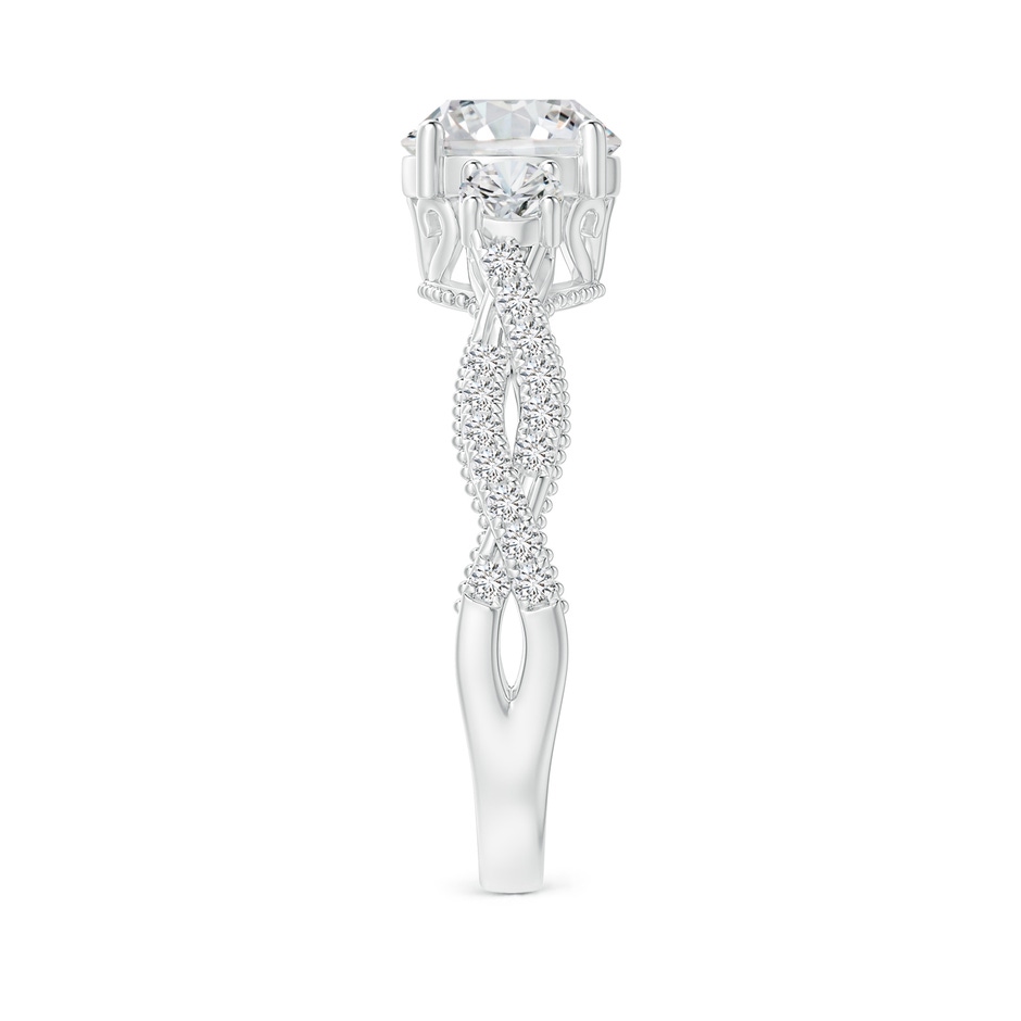 7mm HSI2 Aeon Vintage Inspired Three Stone Diamond Criss Cross Shank Engagement Ring in White Gold side-2
