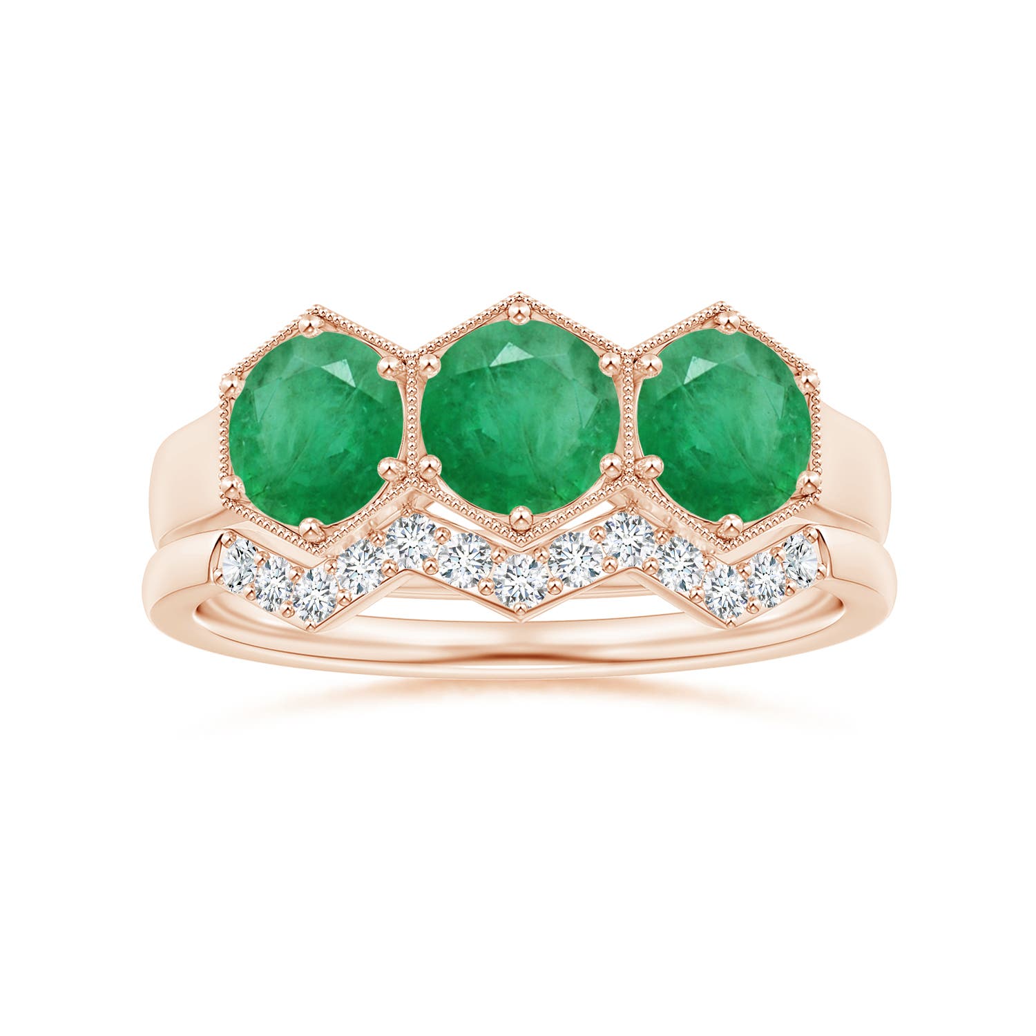 A - Emerald / 1.35 CT / 14 KT Rose Gold