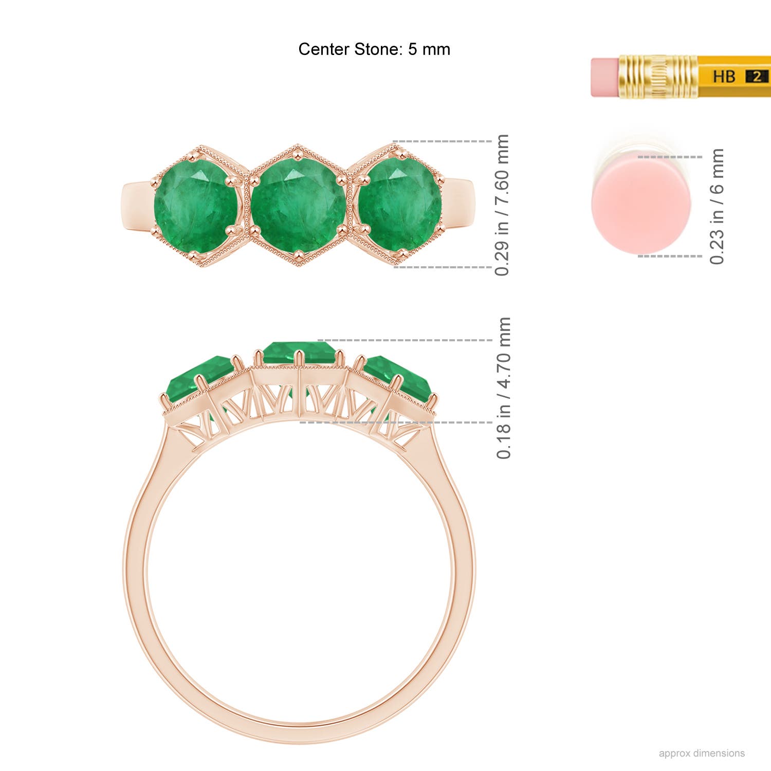 A - Emerald / 1.35 CT / 14 KT Rose Gold