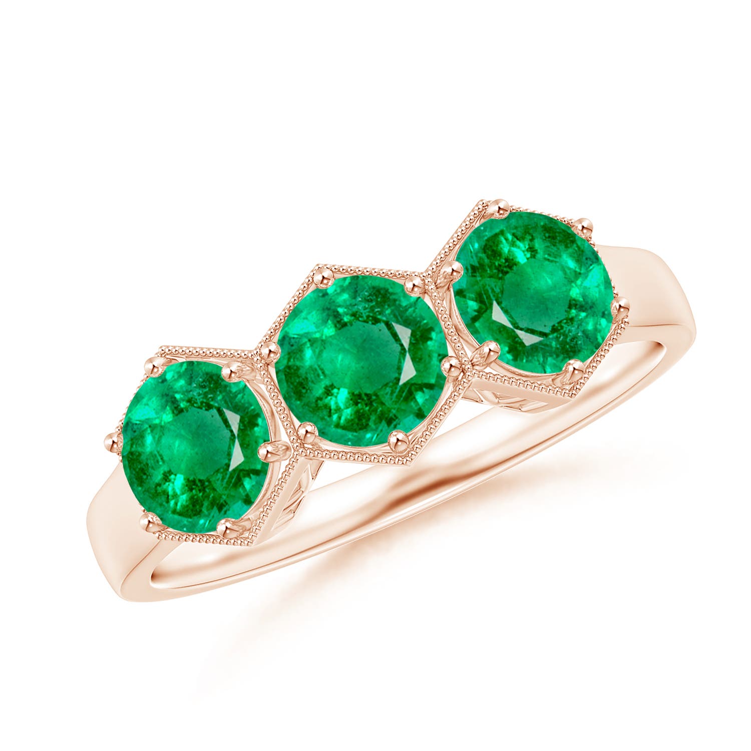 AAA - Emerald / 1.35 CT / 14 KT Rose Gold