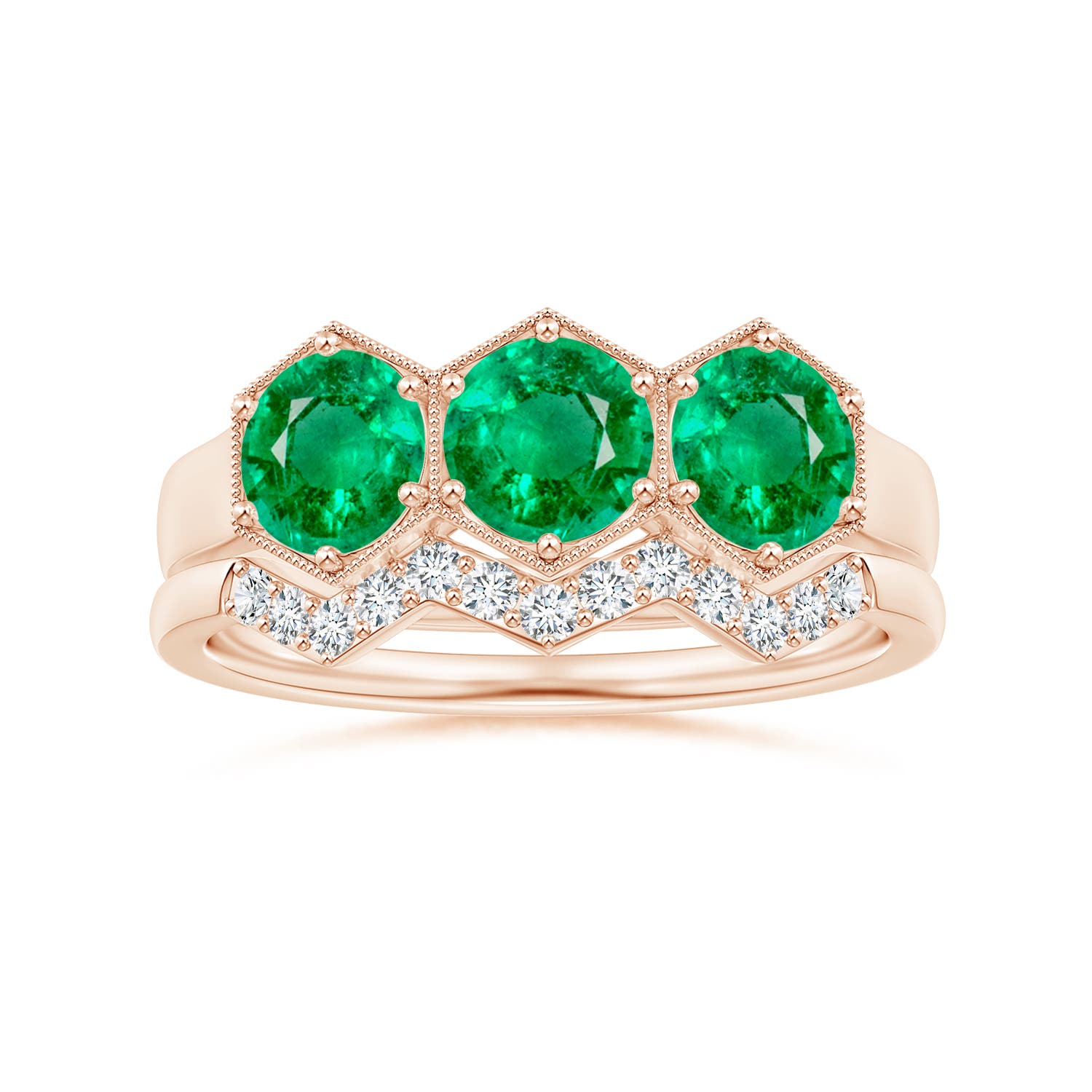 AAA - Emerald / 1.35 CT / 14 KT Rose Gold